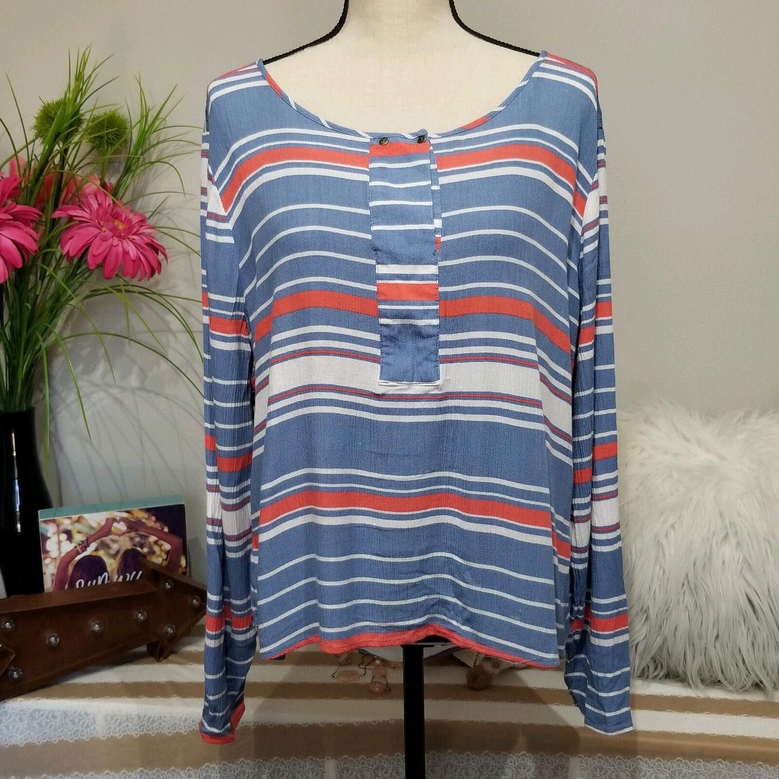 Cartoon Network Cato Top Extra Large Womens Long Sleeve Striped Summer Light Size L / US 10 / IT 46 - 1 Thumbnail