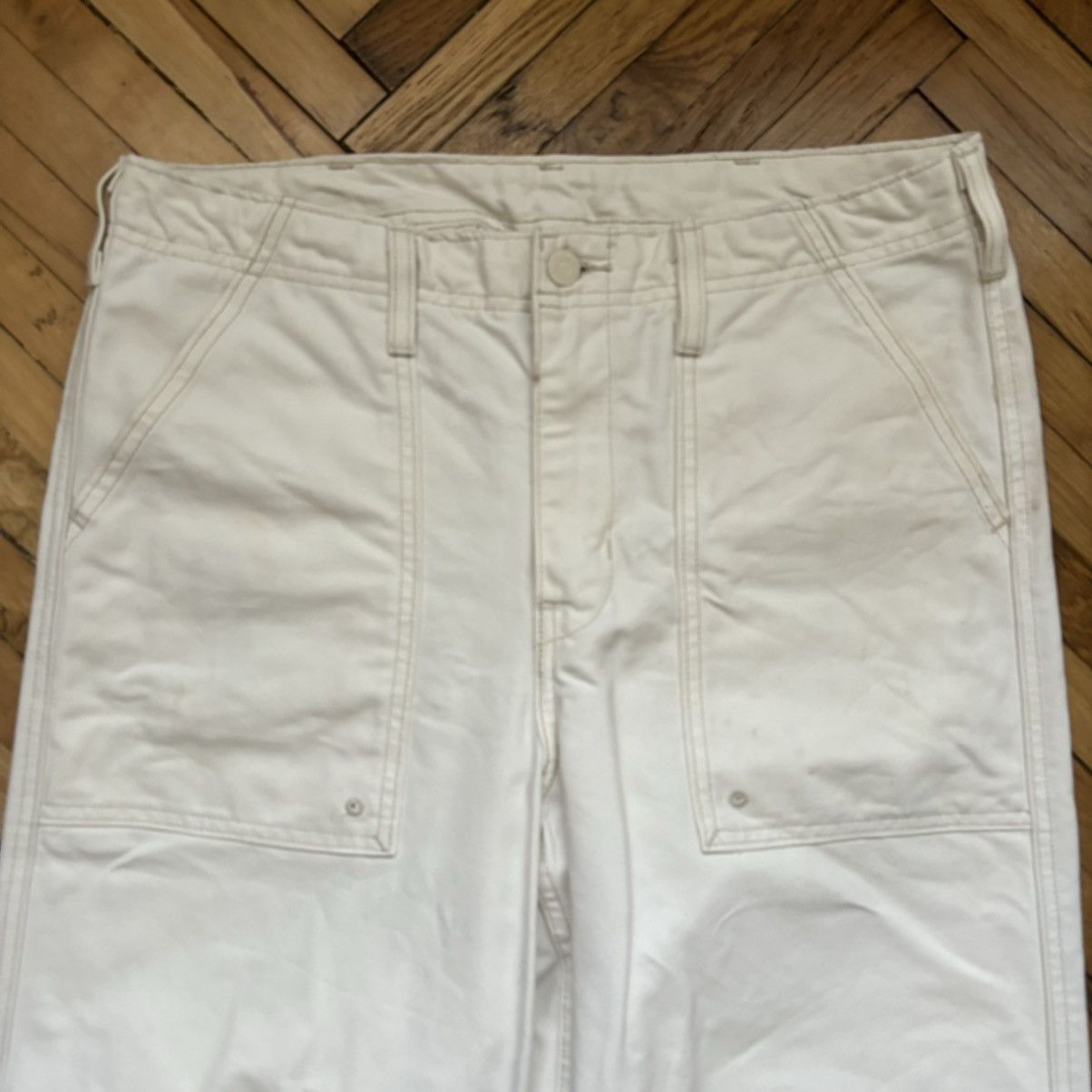 Levi's Vintage Clothing Last Drop‼️Big E LEVI’S Premium white denim jeans Workwear Size US 34 / EU 50 - 9 Thumbnail