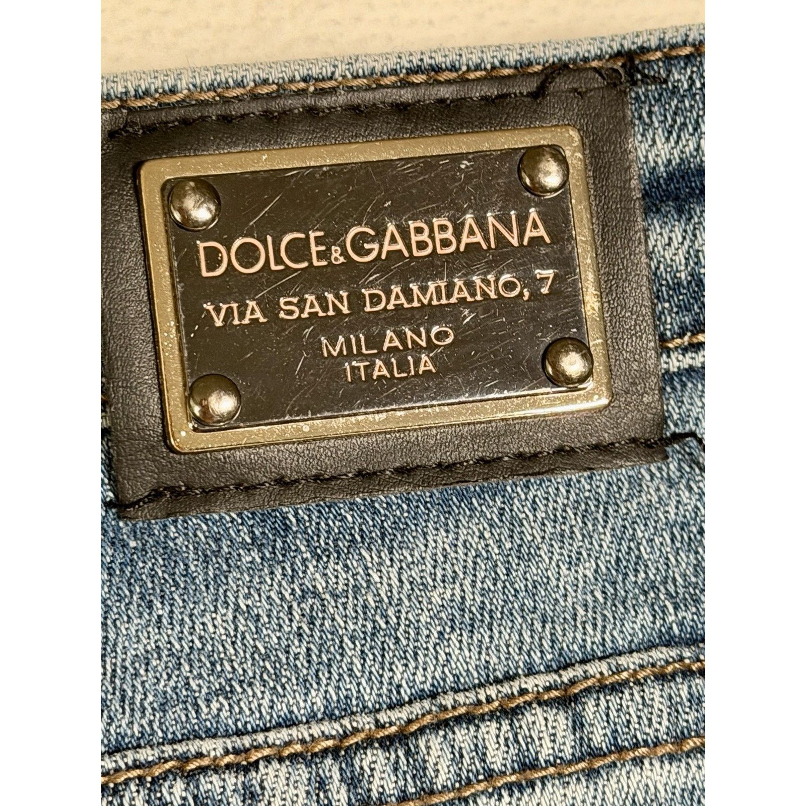 Dolce & Gabbana DOLCE & GABBANA Size 29 /14 Blue Distressed Ankle Jeans Size 29" - 7 Thumbnail