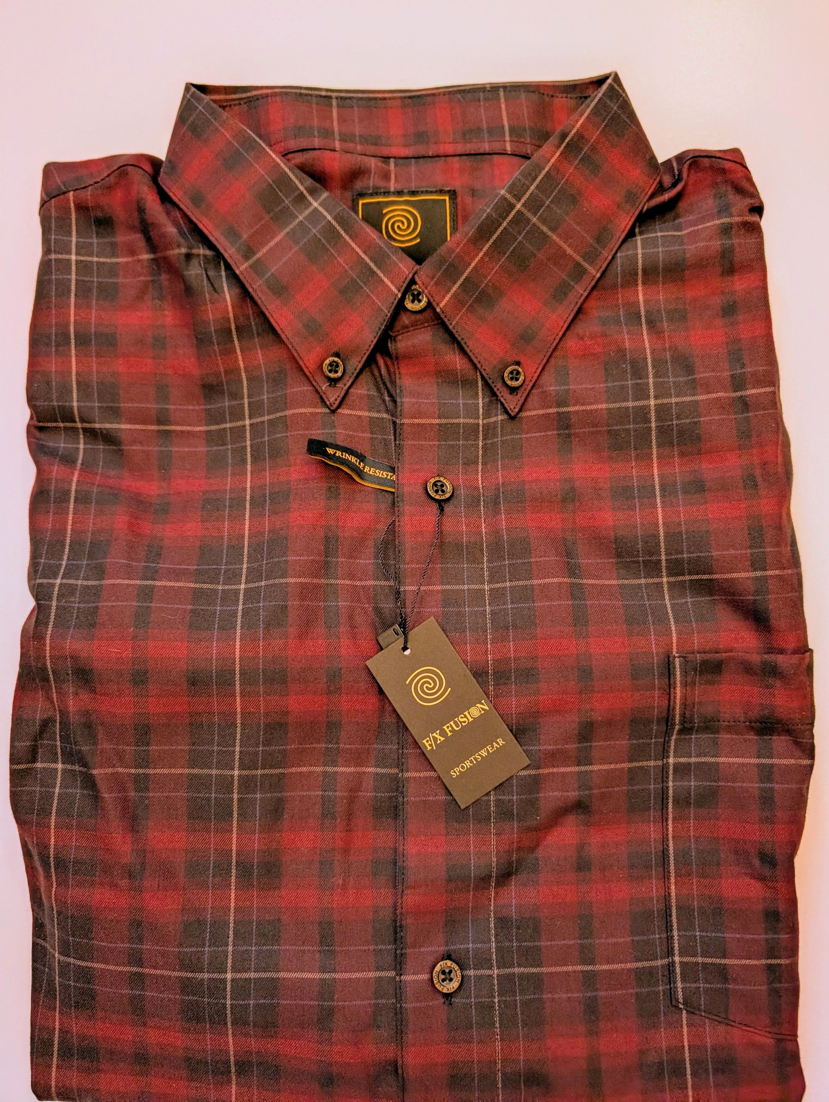 Other F/X Fusion Men's - Burgundy/Black Plaid Shirt - XXL Size US XXL / EU 58 / 5 - 1 Preview