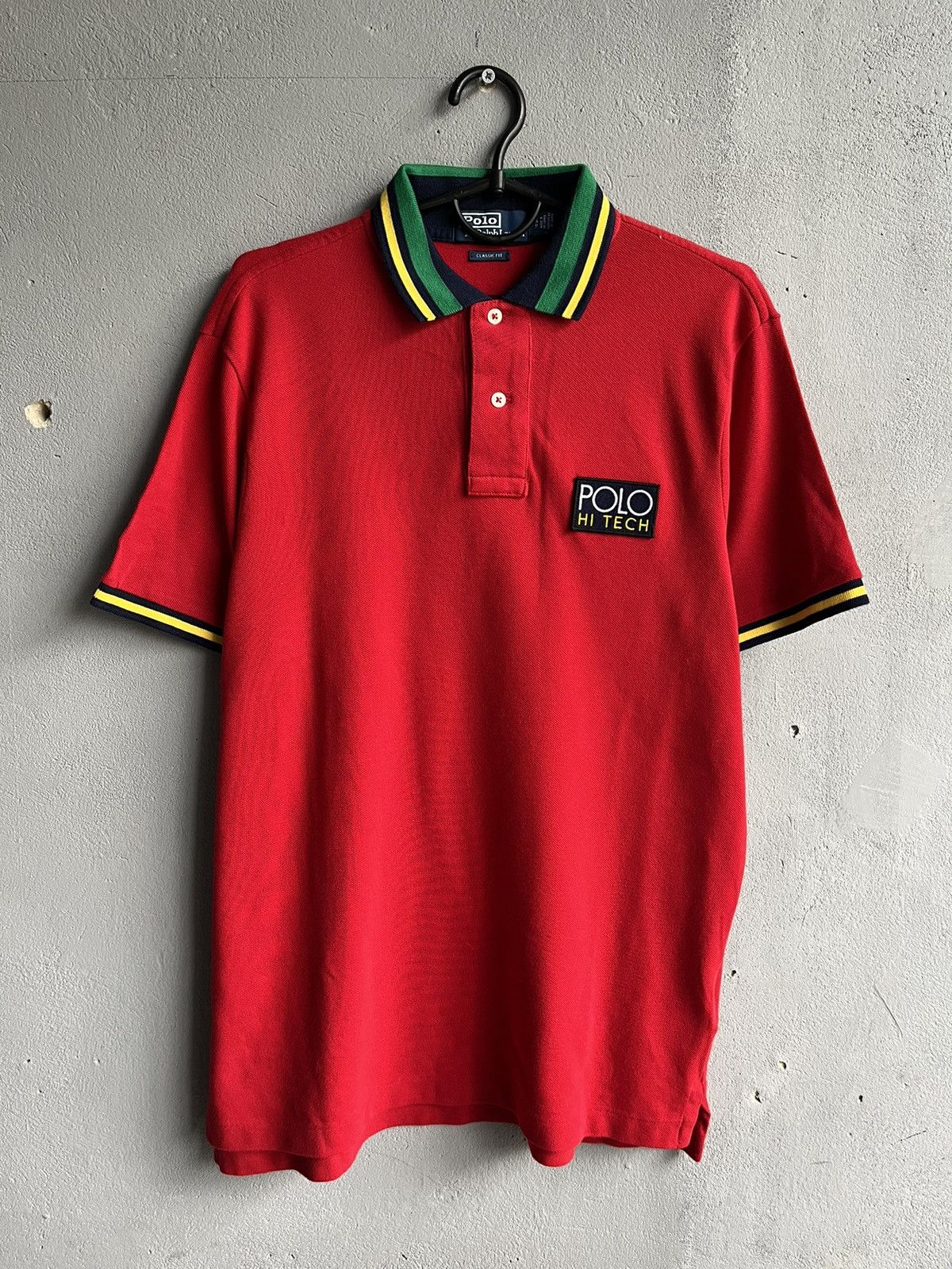 Pre-owned Polo Ralph Lauren X Vintage Polo Ralph Laurent Vintage 90's Hi Tech Polo Tee Hype In Red