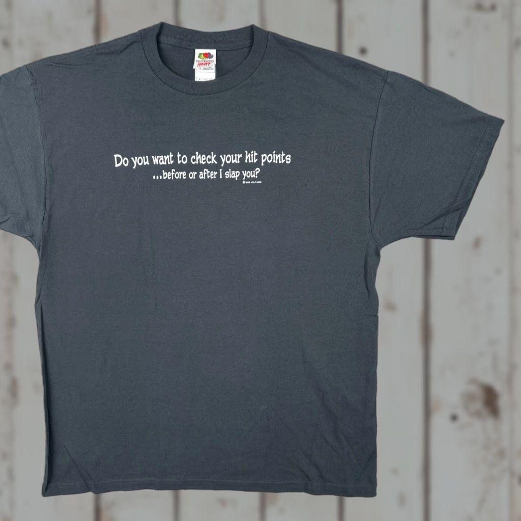 Fruit Of The Loom VINTAGE Fruit of the Loom T-Shirt Black XL Crew Neck Short Sleeve Funny Sarcastic Humor Tee Men Size US XL / EU 56 / 4 - 1 Thumbnail
