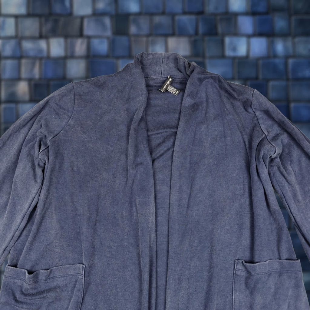 Eileen Fisher Eileen Fisher Cardigan Womens Medium Blue Tencel Lyocell Open Front Pockets Size M / US 6-8 / IT 42-44 - 1 Thumbnail