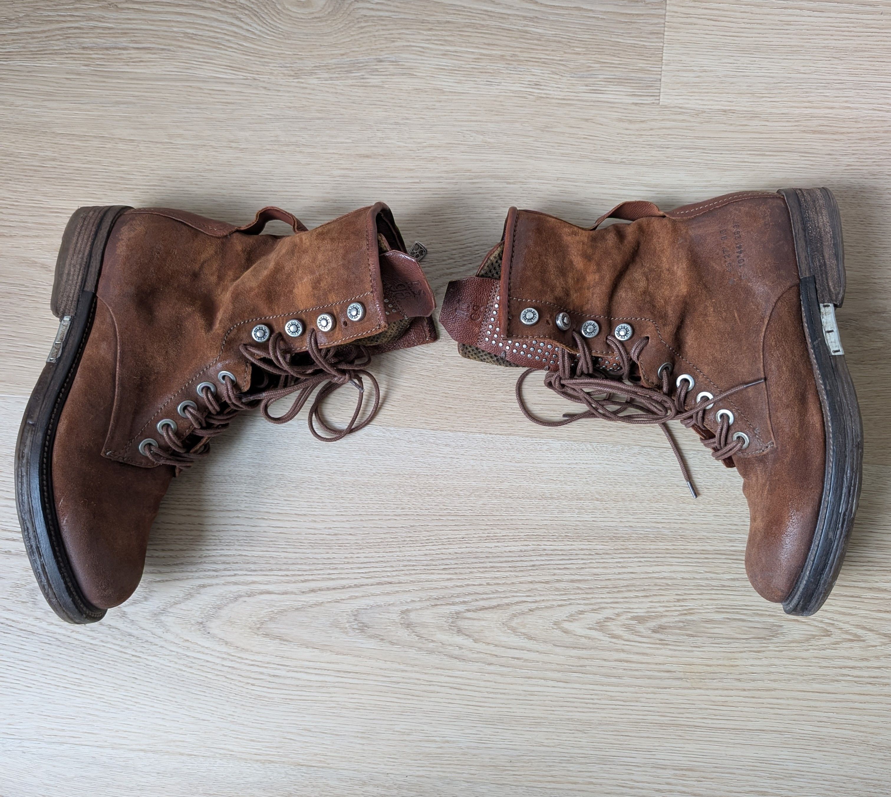 A.S.98 As 98 Avant-garde Saunder Leather Combat Biker Boots Size US 6.5 / IT 36.5 - 3 Thumbnail
