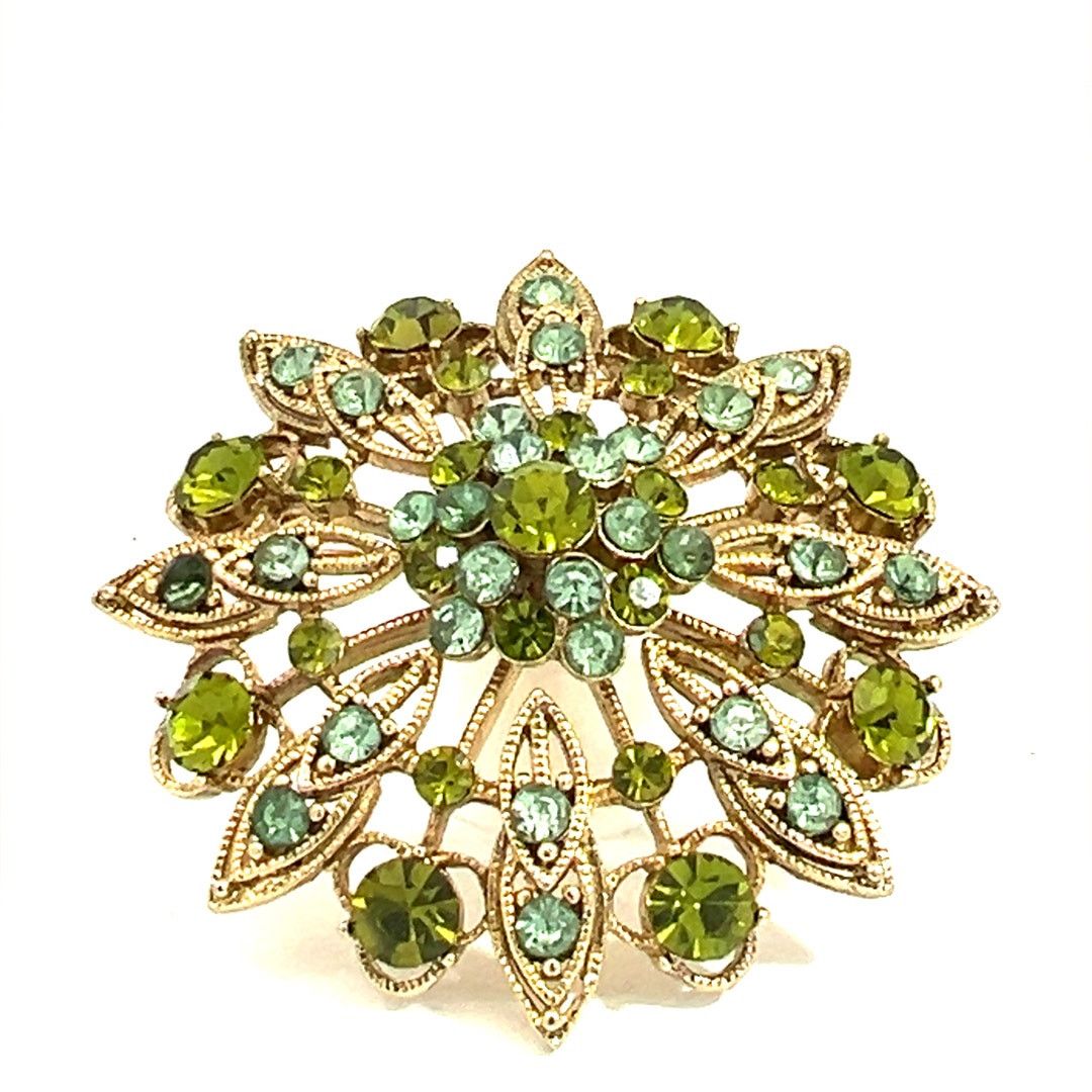 & Other Stories Liz Claiborne LC Green Blue Rhinestone Brooch Size ONE SIZE - 6 Thumbnail