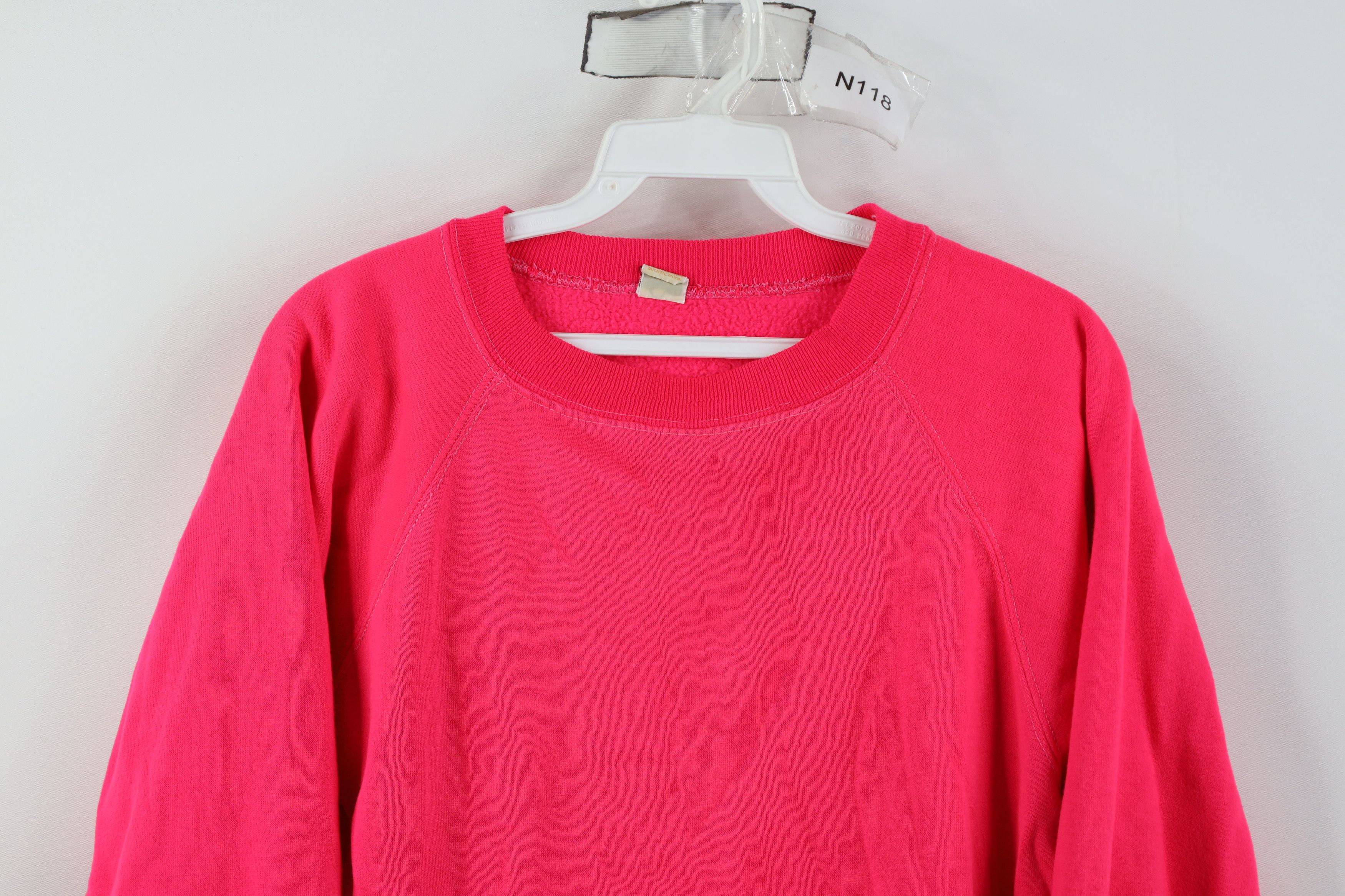 Vintage Vintage 70s Streetwear Crewneck Sweatshirt Neon Pink USA Size M / US 6-8 / IT 42-44 - 2 Thumbnail