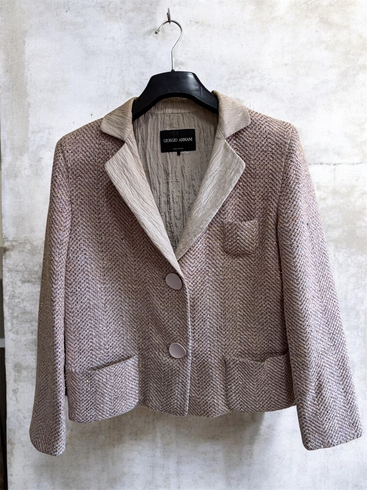Giorgio Armani Giorgio Armani Tweed Blazer Jacket Peach Blush Size 42 Size M / US 6-8 / IT 42-44 - 1 Thumbnail
