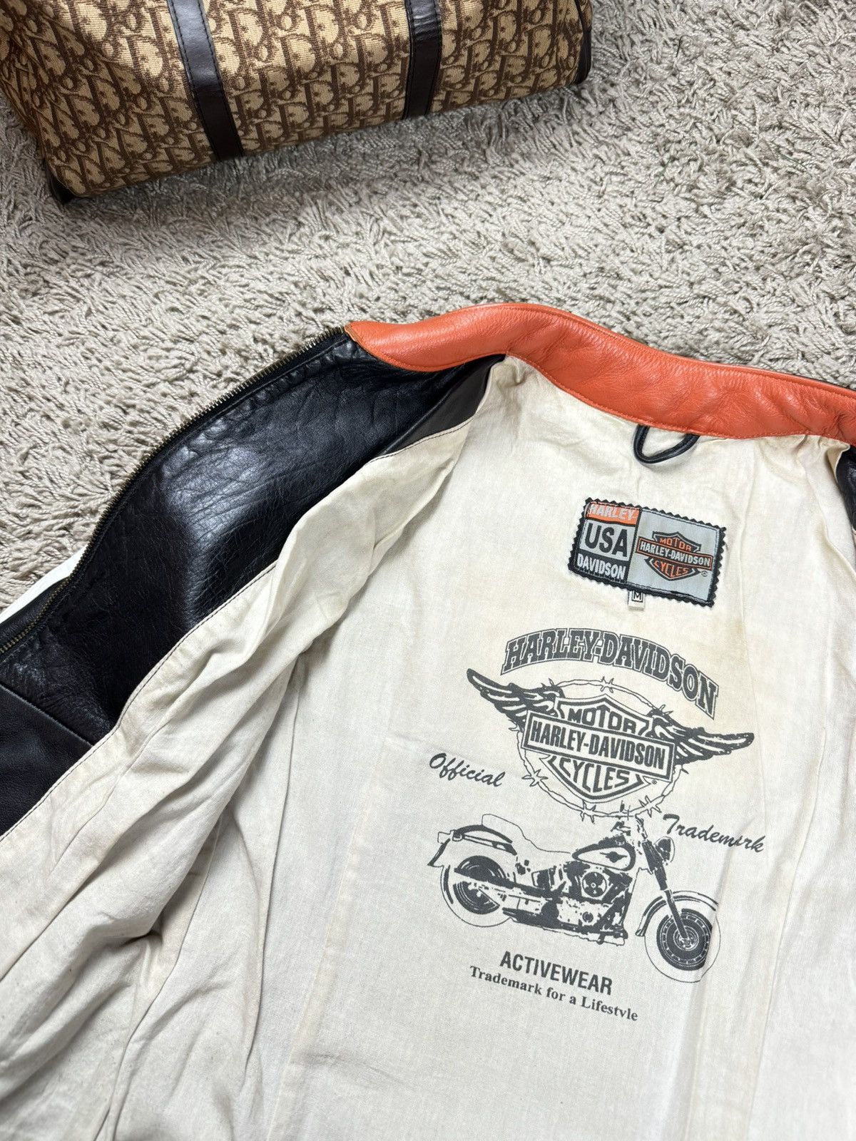 Harley Davidson Vintage leather jacket Harley Davidson 90s original item Size M / US 6-8 / IT 42-44 - 3 Thumbnail