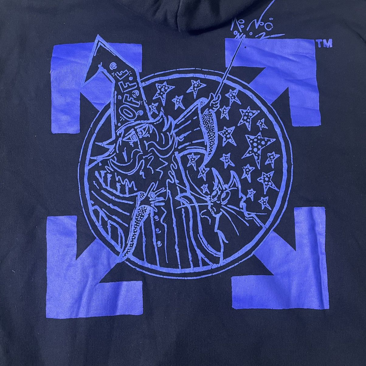 Off-White 19AW Oversized Wizard and Cat Hoodie