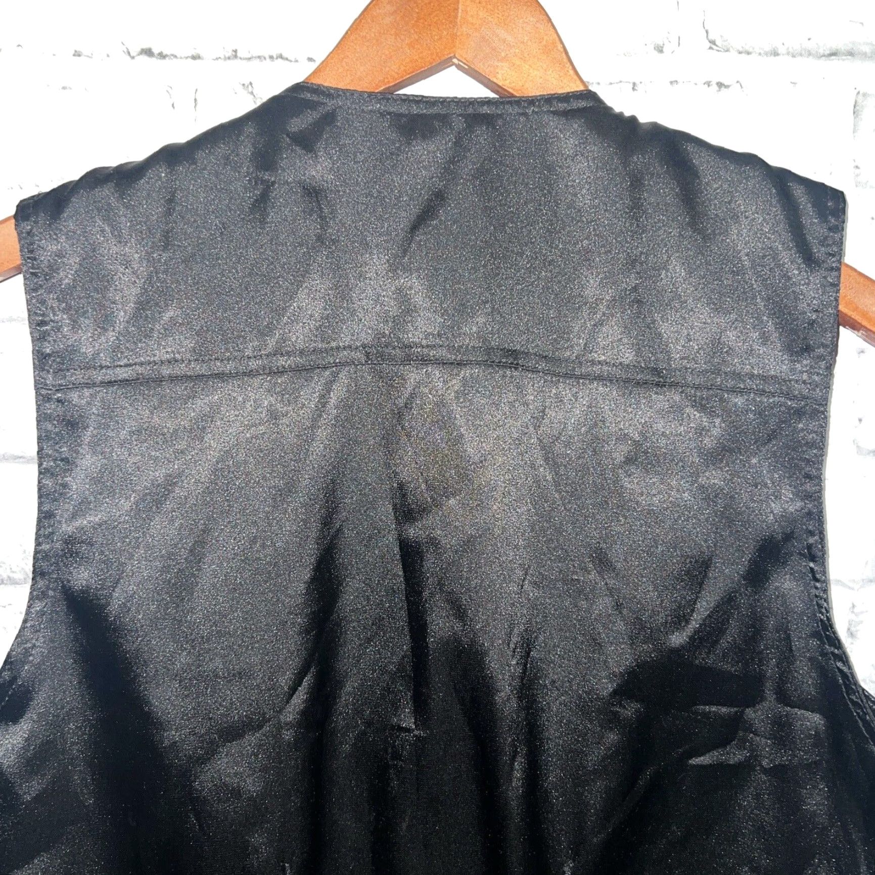 Vintage Cripple Creek Leather Biker Vest Mens Small Black Snap Button Size US S / EU 44-46 / 1 - 5 Thumbnail