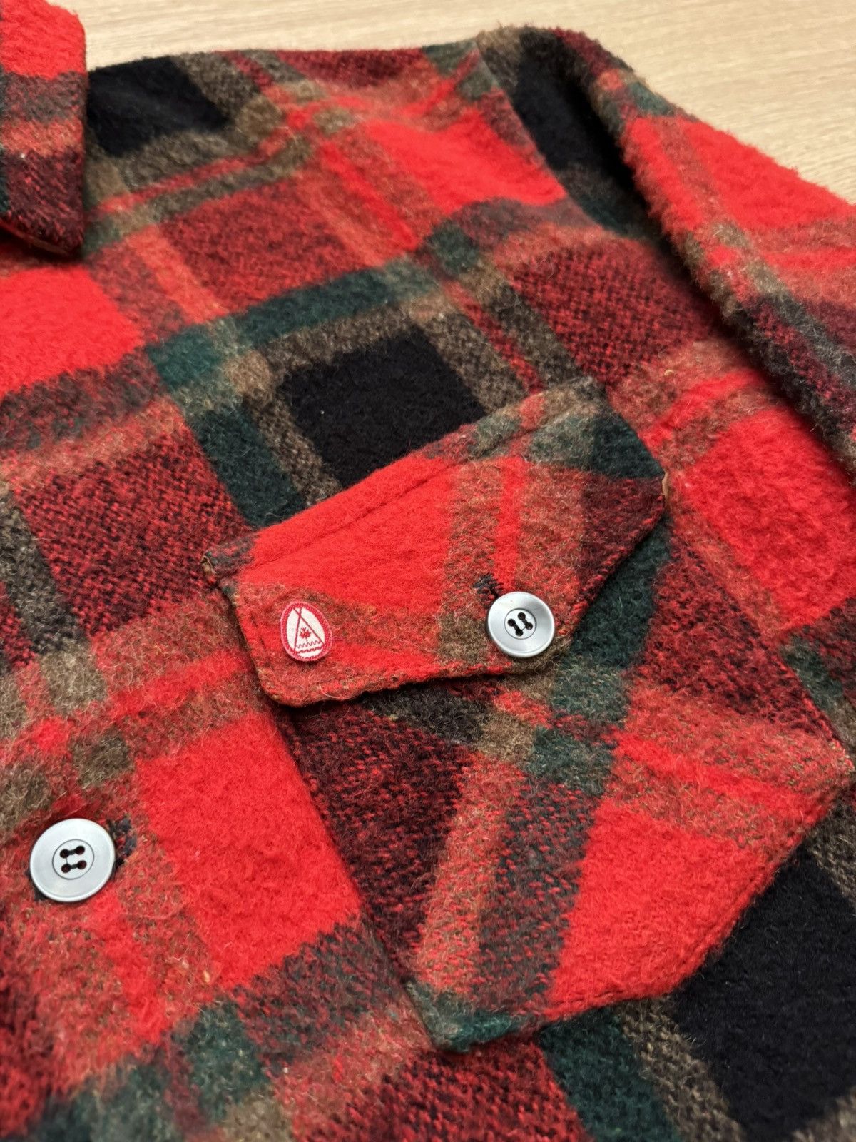 Vintage Vintage 90’s Lumberjack Wool Hunting Red Jacket Size US XL / EU 56 / 4 - 4 Thumbnail
