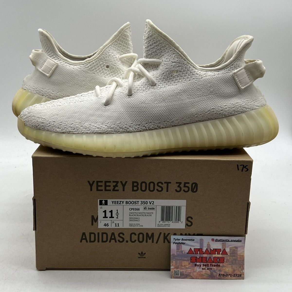 Adidas Yeezy boost 350 cream white triple white Size US 11.5 / EU 44-45 - 1 Thumbnail
