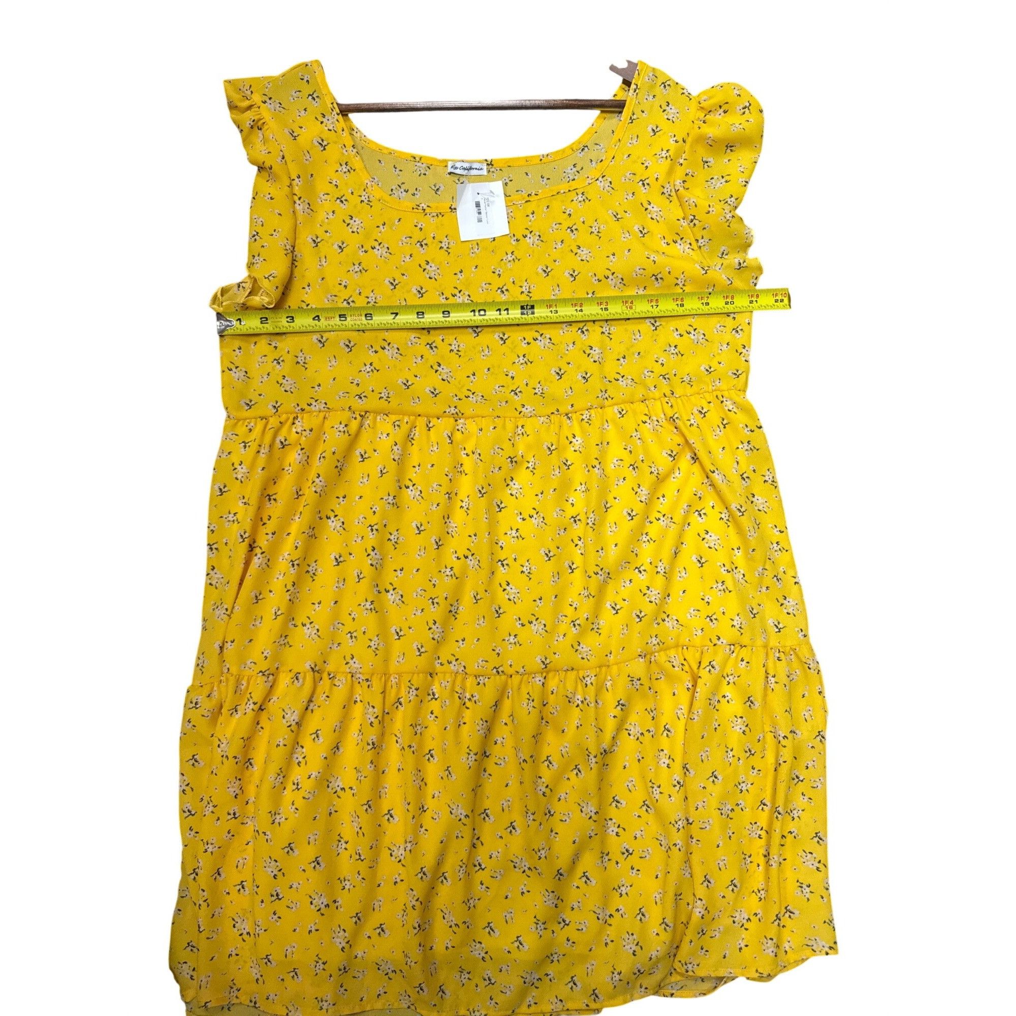 Other Yellow Floral Ruffle Sleeve Sundress - XL Women's Summer Cas Size XL / US 12-14 / IT 48-50 - 6 Thumbnail