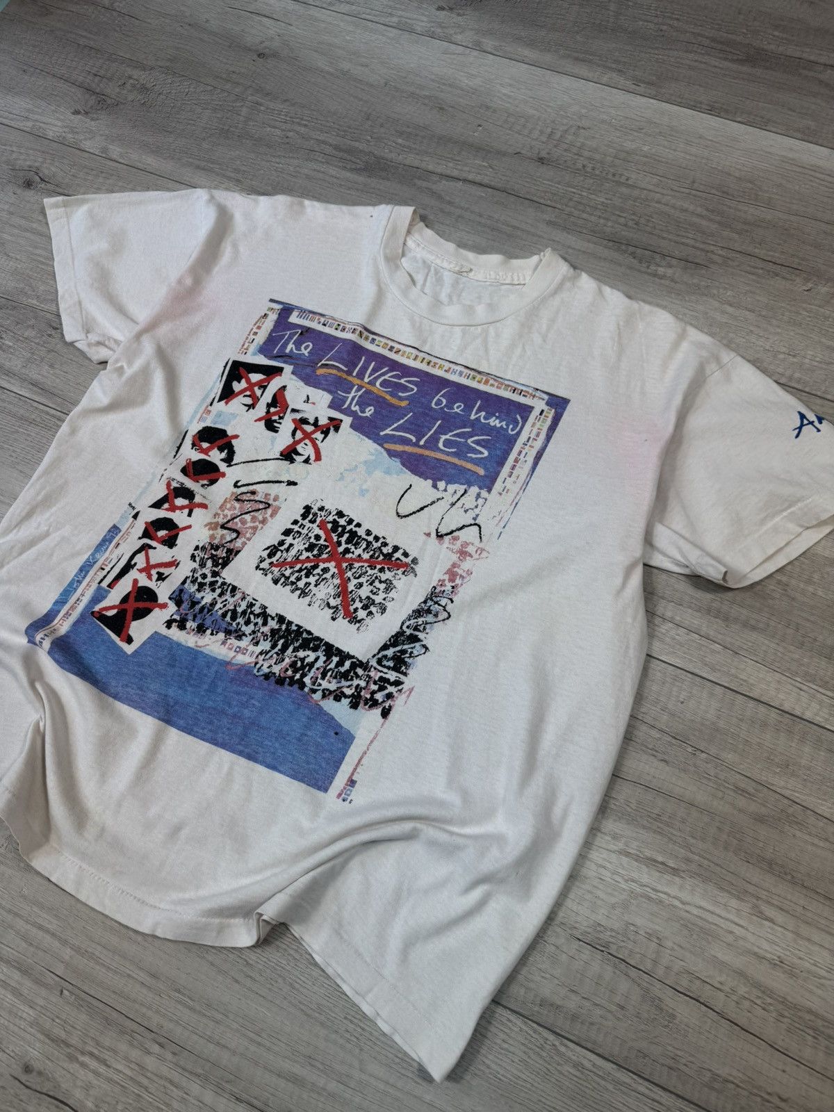 Vintage 1993 Amnesty Criminal Art Graphic Tee 90s Single Stitch Size US L / EU 52-54 / 3 - 2 Thumbnail