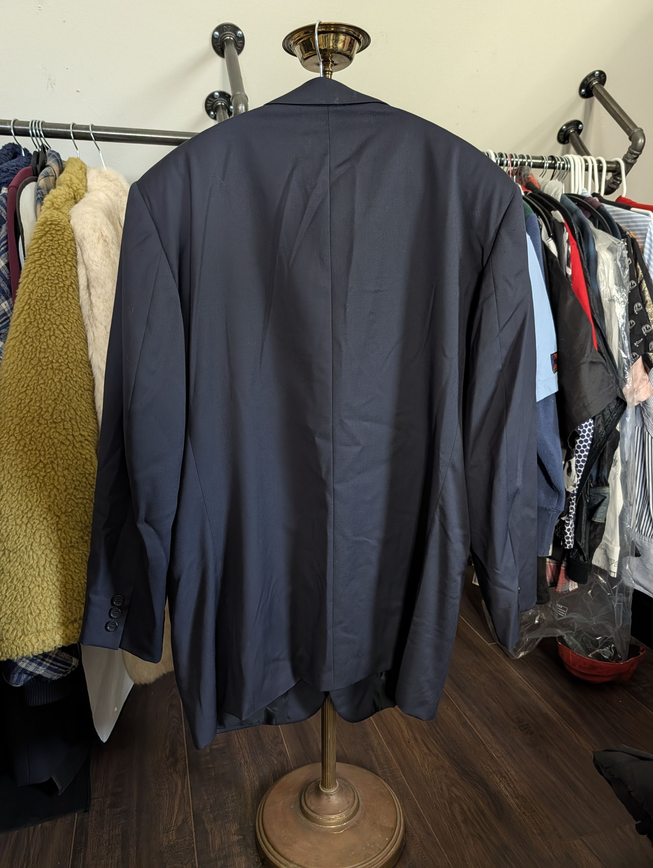 Gianfranco Ferre Dark blue navy two-button Italian wool jacket 56R Size 46R - 7 Thumbnail