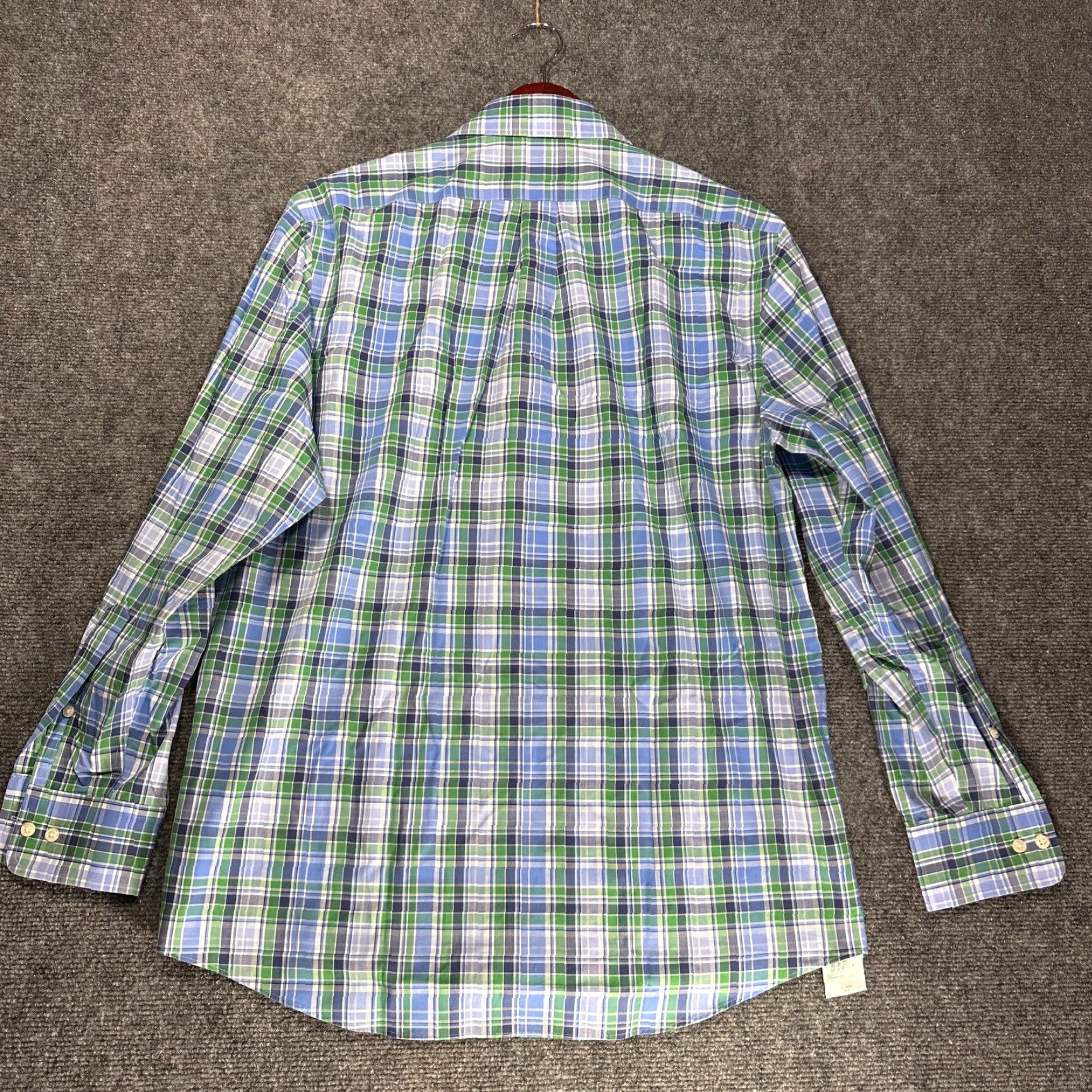 Ralph Lauren Lauren Ralph Lauren Shirt Mens L Regular Fit Cotton Blend Plaid Button-Up Blue Green Size US L / EU 52-54 / 3 - 7 Thumbnail