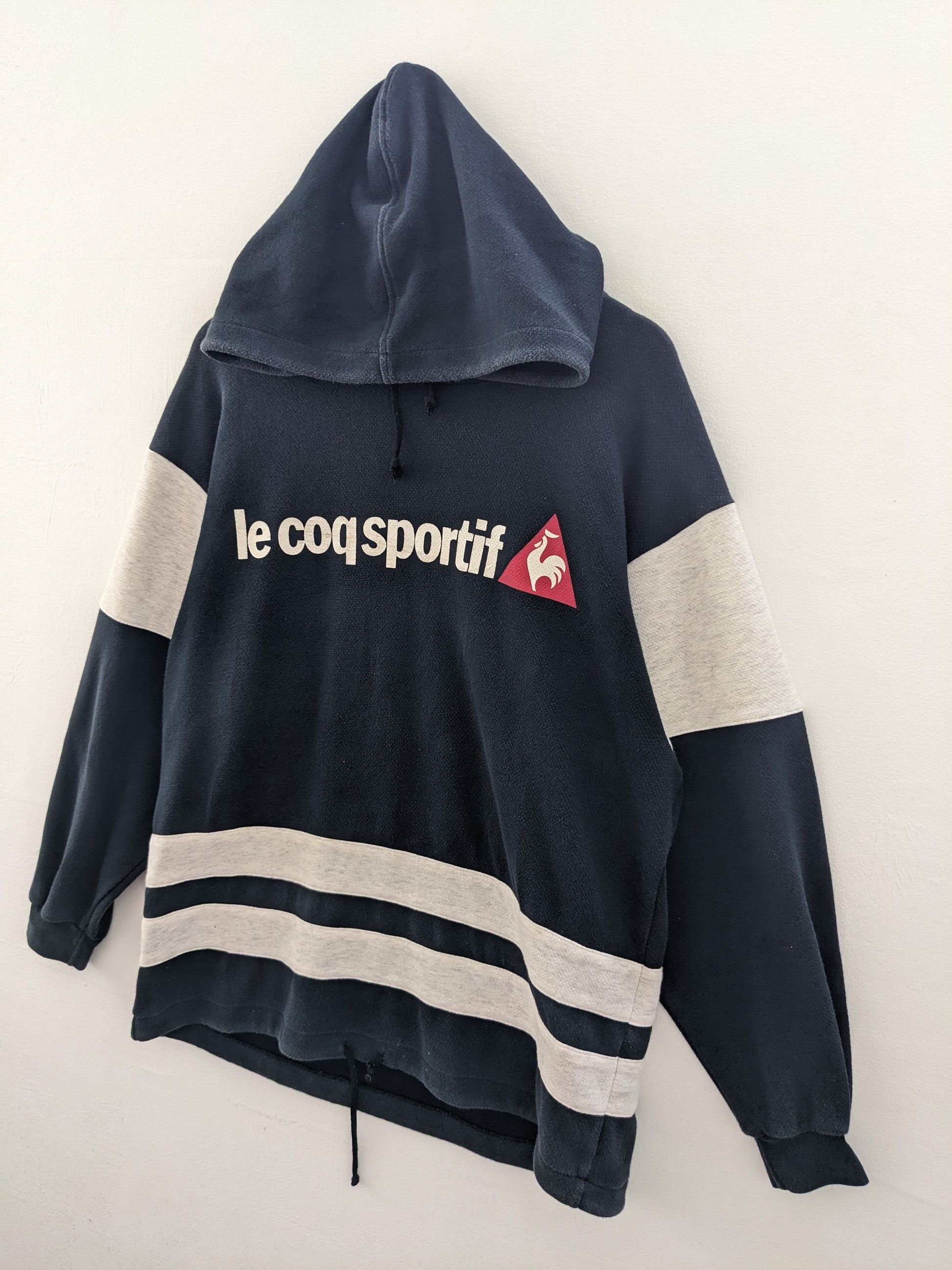 Le Coq Sportif × Vintage Vintage Le Coq Sportif Spellout Pullover Hoodie Size US L / EU 52-54 / 3 - 2 Thumbnail
