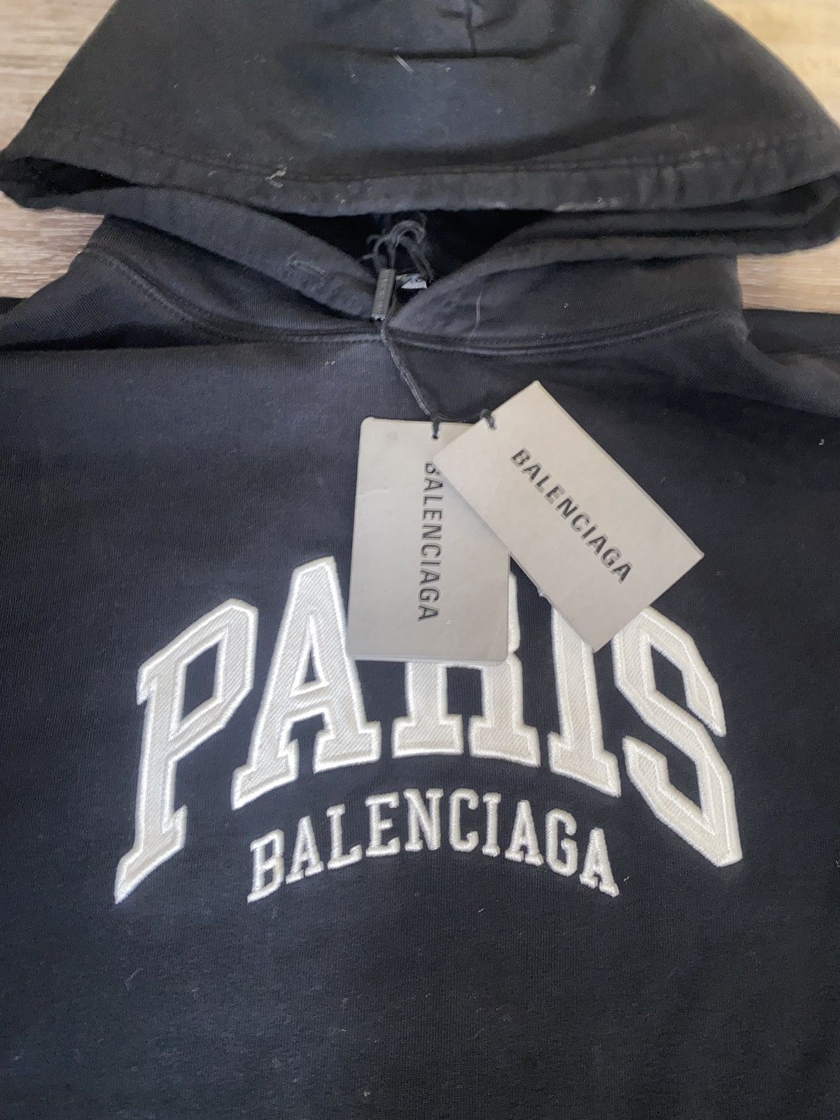Balenciaga Balenciaga Paris College Varsity Style Hooded Pullover Size US L / EU 52-54 / 3 - 4 Thumbnail