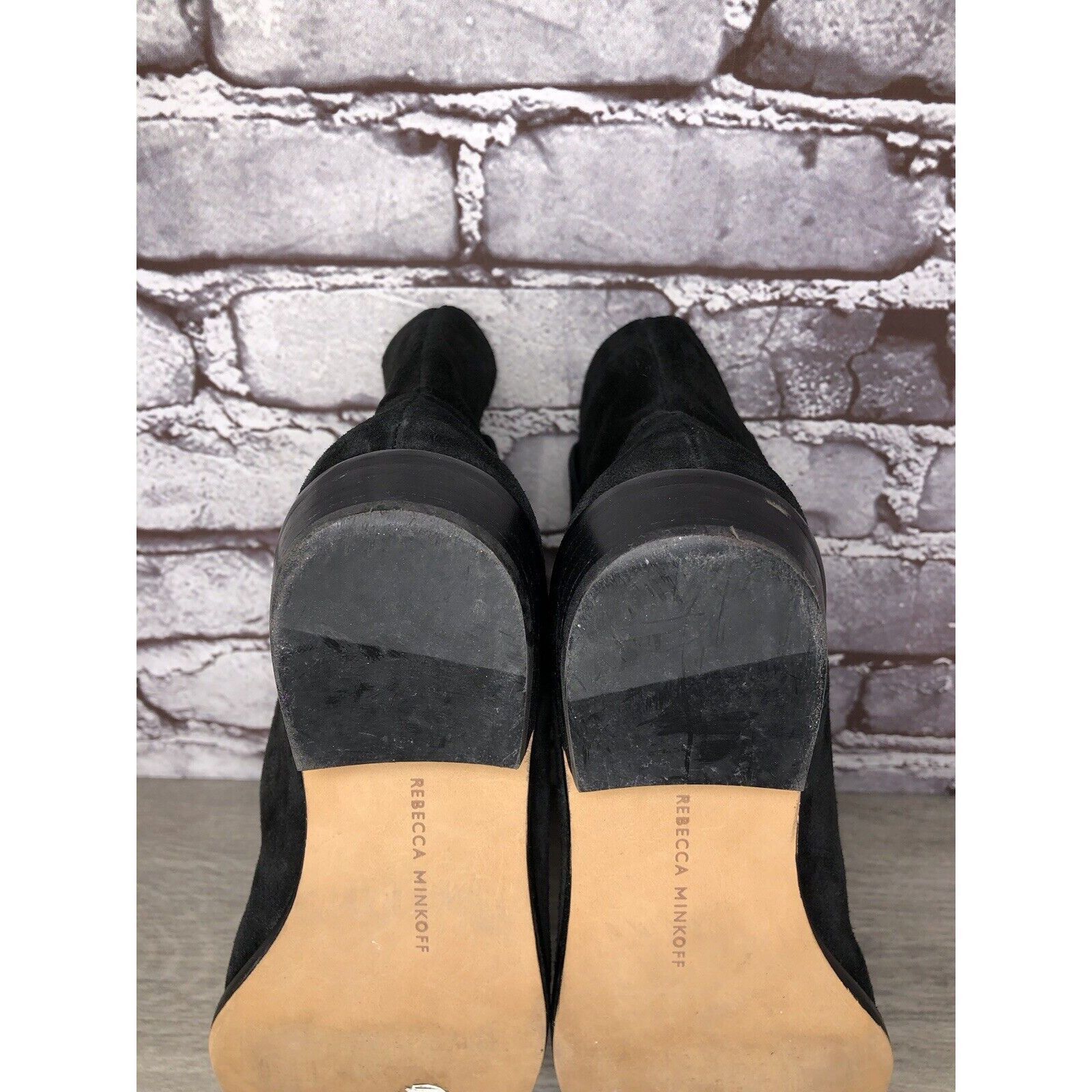 Rebecca Minkoff Rebecca Minkoff Black Suede Pull On Ankle Boots Heel Booties Size US 6 / IT 36 - 9 Thumbnail