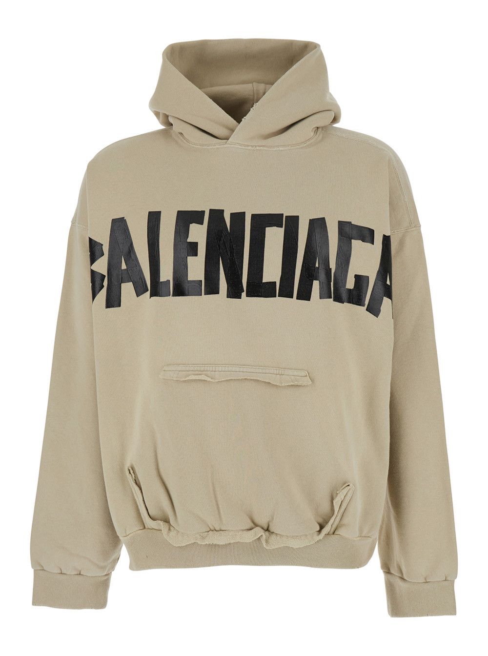 Balenciaga Beige Hoodie with Fixed Hood and Logo Lettering on Front and Rear in Cotton Man Size US S / EU 44-46 / 1 - 1 Thumbnail