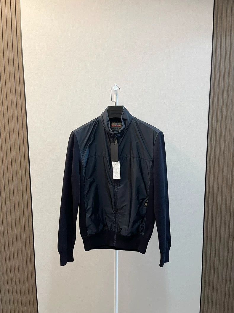 Prada Prada Dark blue stitching zipper jacket 2502-Nextarrow Size US M / EU 48-50 / 2 - 1 Thumbnail