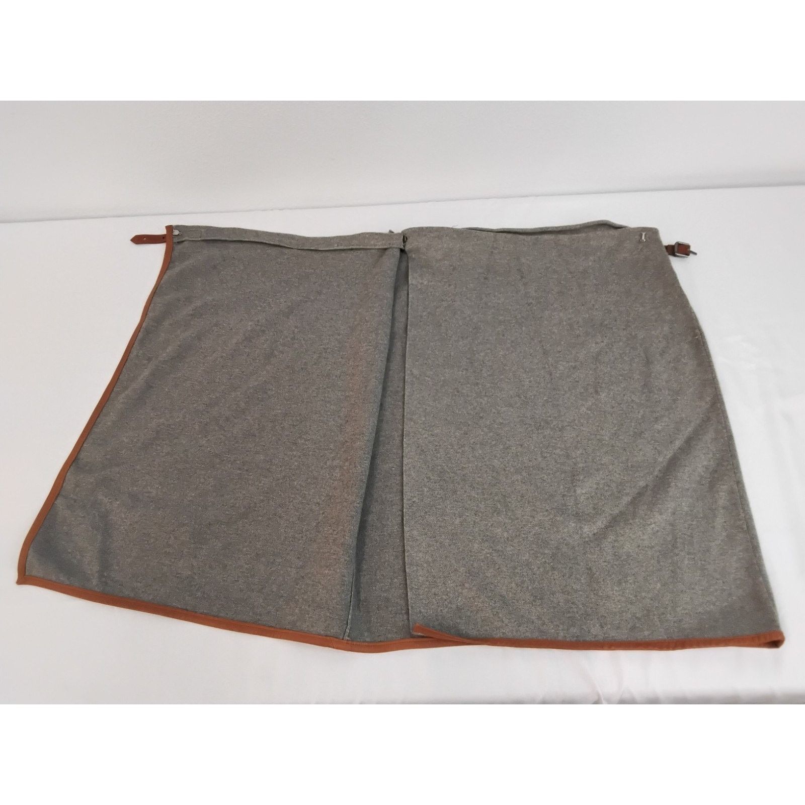 Ralph Lauren Ralph Lauren Knit Wrap Skirt Women's L Gray Leather Trim Size 34" / US 12 / IT 48 - 10 Thumbnail