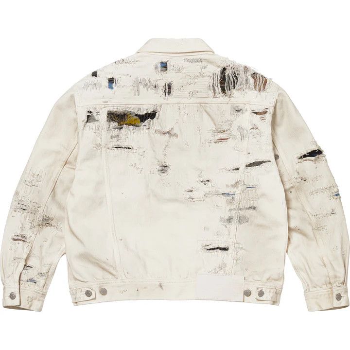 Maison Margiela × Supreme Distressed Selvedge Denim Trucker Jacket - White Size US M / EU 48-50 / 2 - 2 Thumbnail