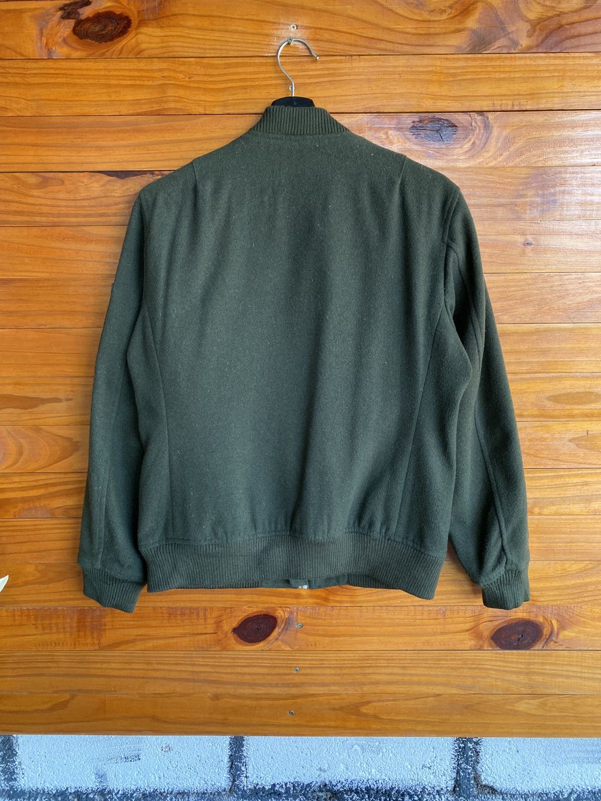 RAGEBLUE RAGEBLUE Olive Green Bomber Jacket Australian Merino Wool Size US S / EU 44-46 / 1 - 9 Thumbnail