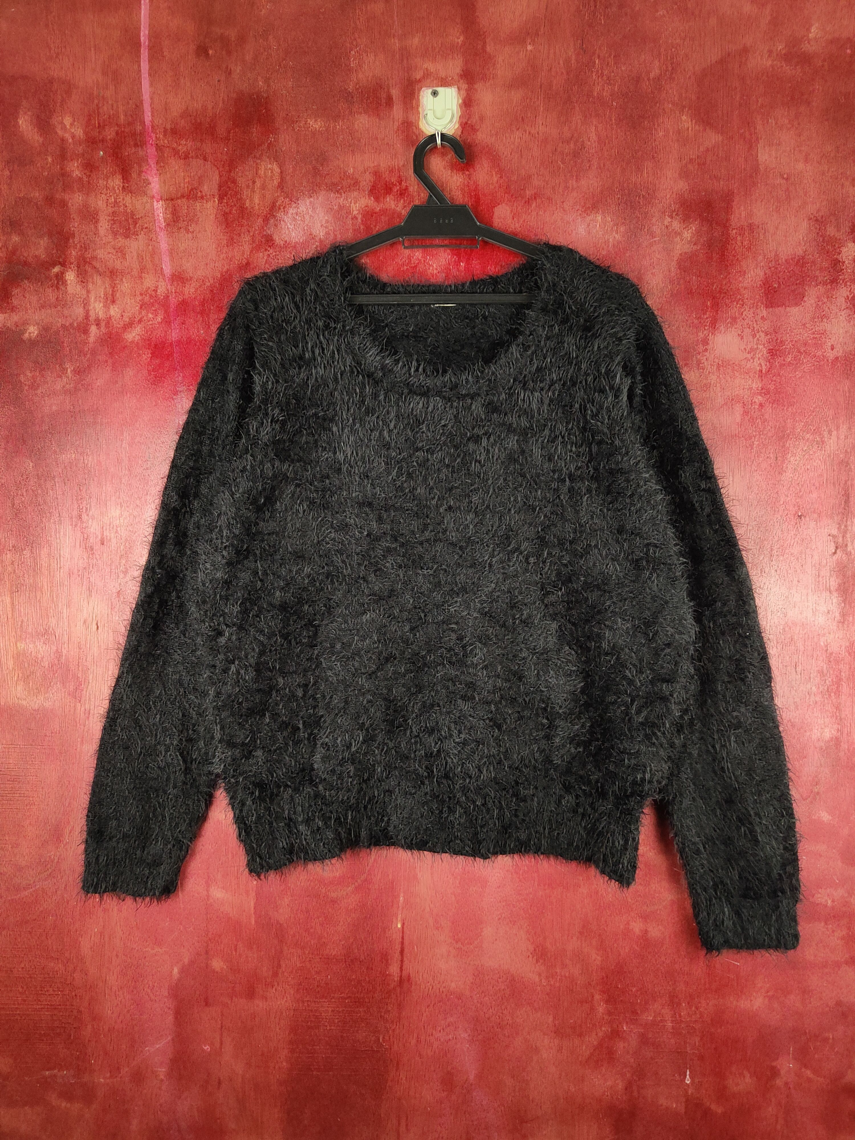 Japanese Brand × Vintage Avail Avantgarde Black Fur Mohair Knitwear Size L / US 10 / IT 46 - 1 Thumbnail