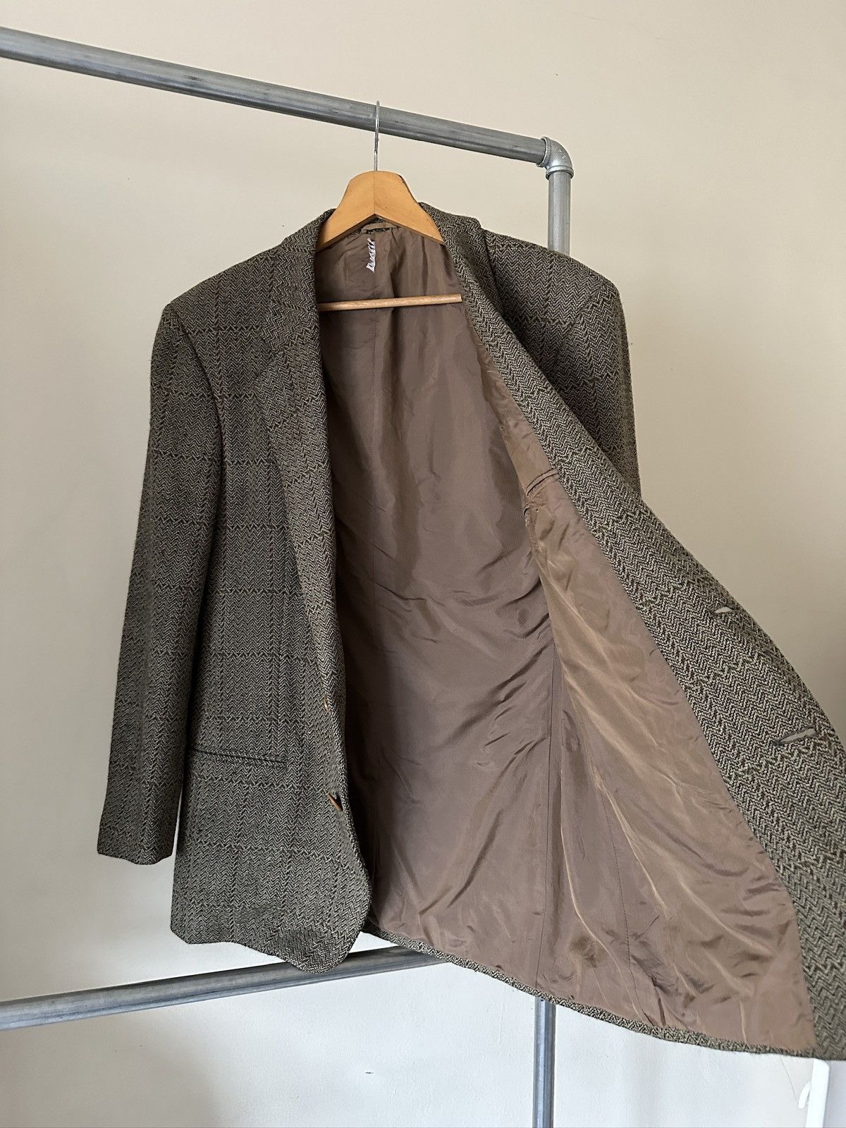Giorgio Armani 1990s Giorgio Armani Wool Tweet Jacket Size US L / EU 52-54 / 3 - 6 Thumbnail