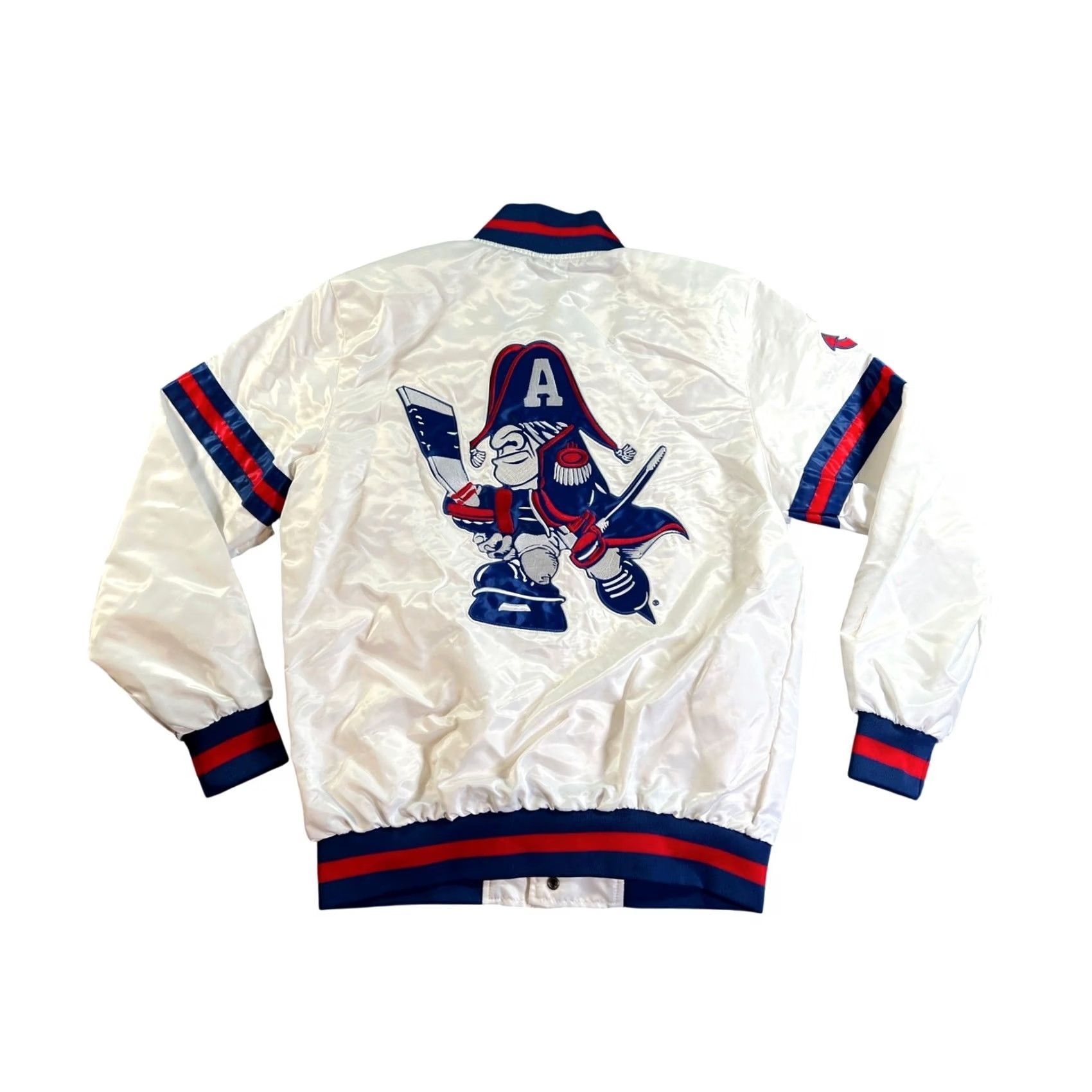 Starter VINTAGE Starter Milwaukee Admirals Jacket Mens M White Satin Bomber AHL Size US M / EU 48-50 / 2 - 2 Thumbnail