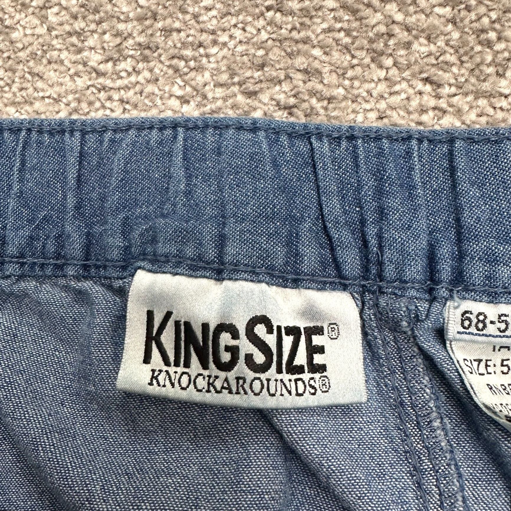 Vintage King Size Jeans Womens Tall 5XL Blue Denim Wide-Leg 51x38.5 Elastic Waist Button Zip 100% Cotton Modern Classic Vintage No Size 40" / US 18 - 7 Thumbnail