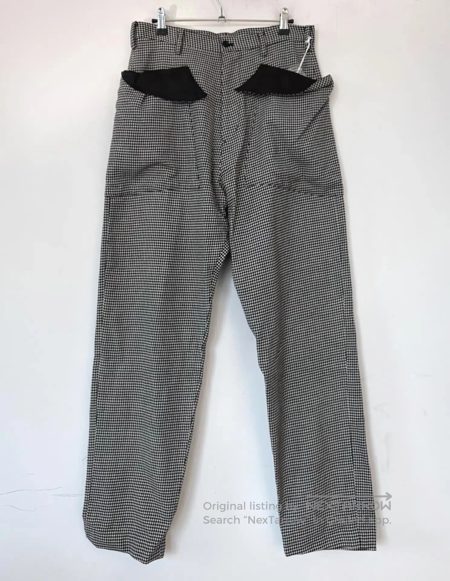 Sulvam Houndstooth Pattern Casual Pants with Patch Pockets. Size US 34 / EU 50 - 1 Thumbnail