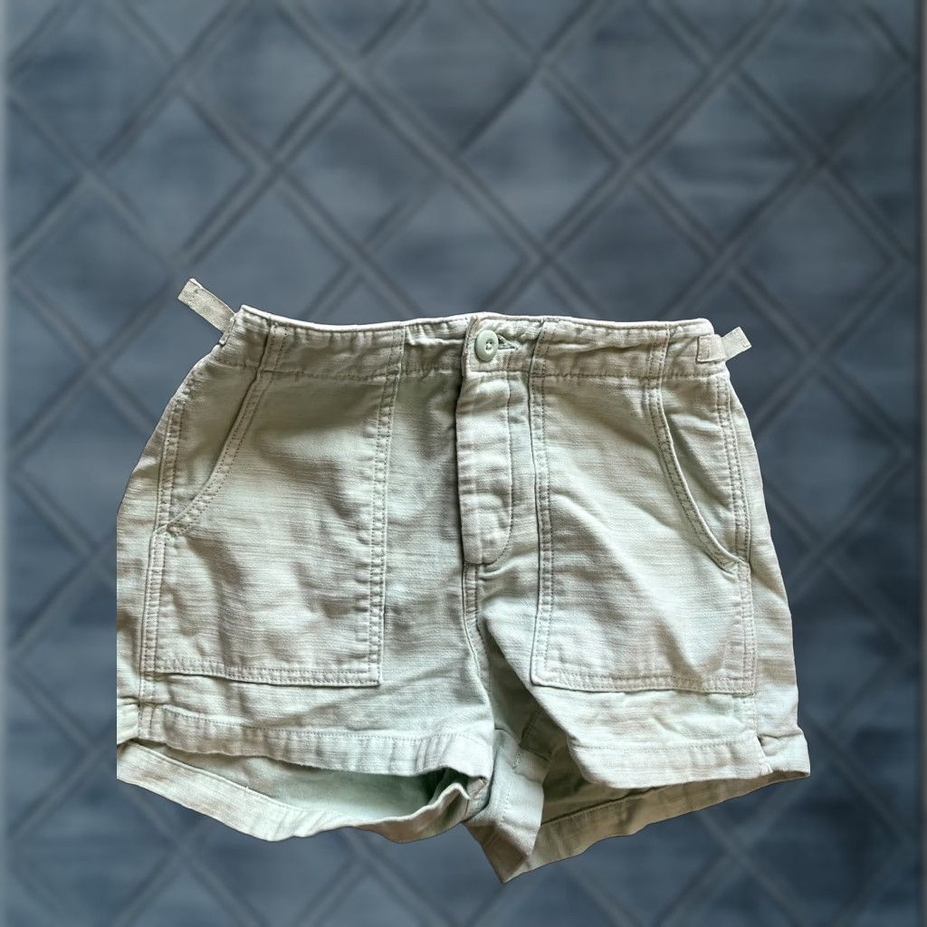 American Eagle Outfitters VINTAGE American Eagle Outfitters Denim Short Women Size 4 Green Buckle Chino Cotton Blend Spandex 90s Theme Womens Size 27" / US 4 / IT 40 - 1 Thumbnail