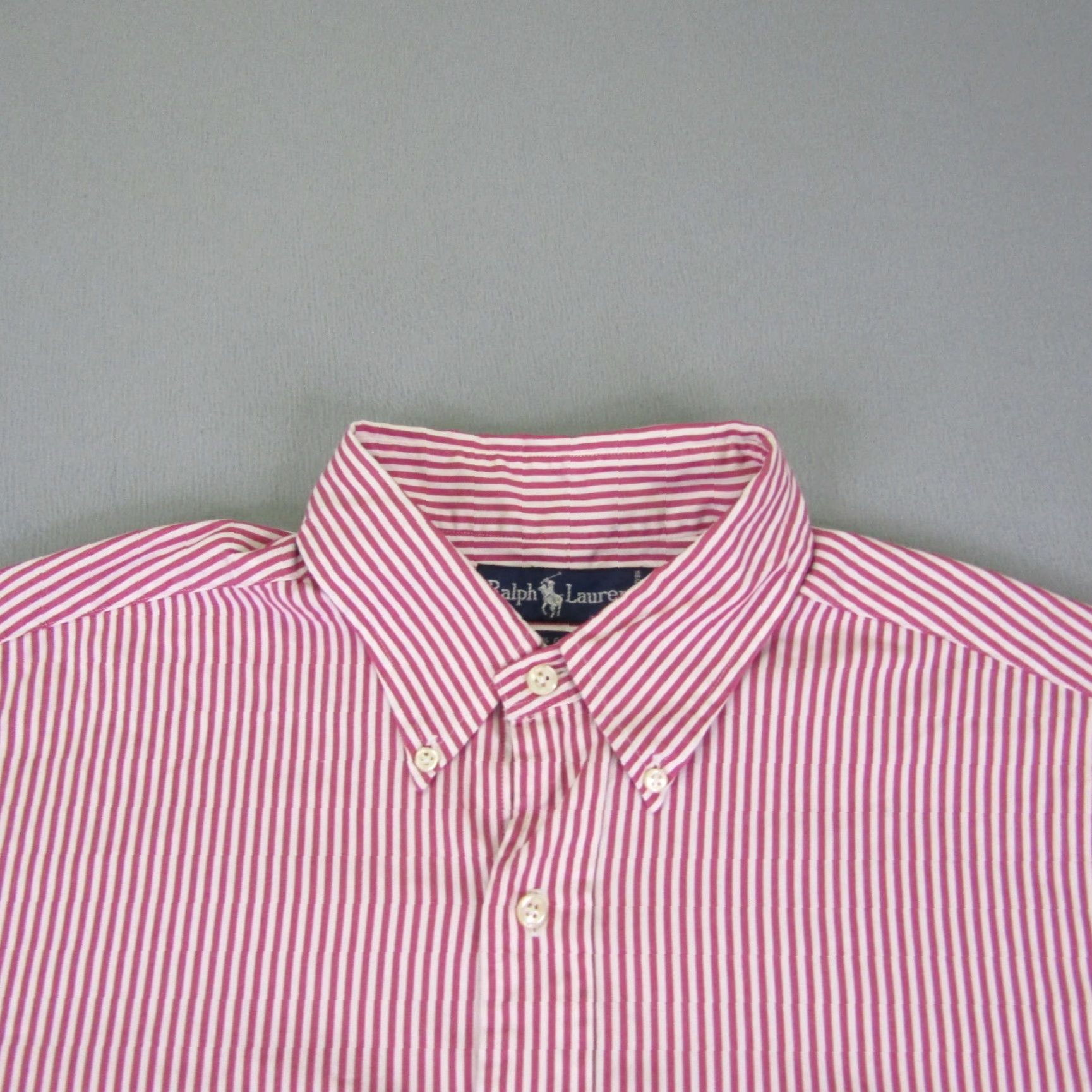 Ralph Lauren VINTAGE Ralph Lauren Shirt Mens L Red White Stripes Button-Up Casual 16.5 Pattern Striped Size US L / EU 52-54 / 3 - 2 Thumbnail