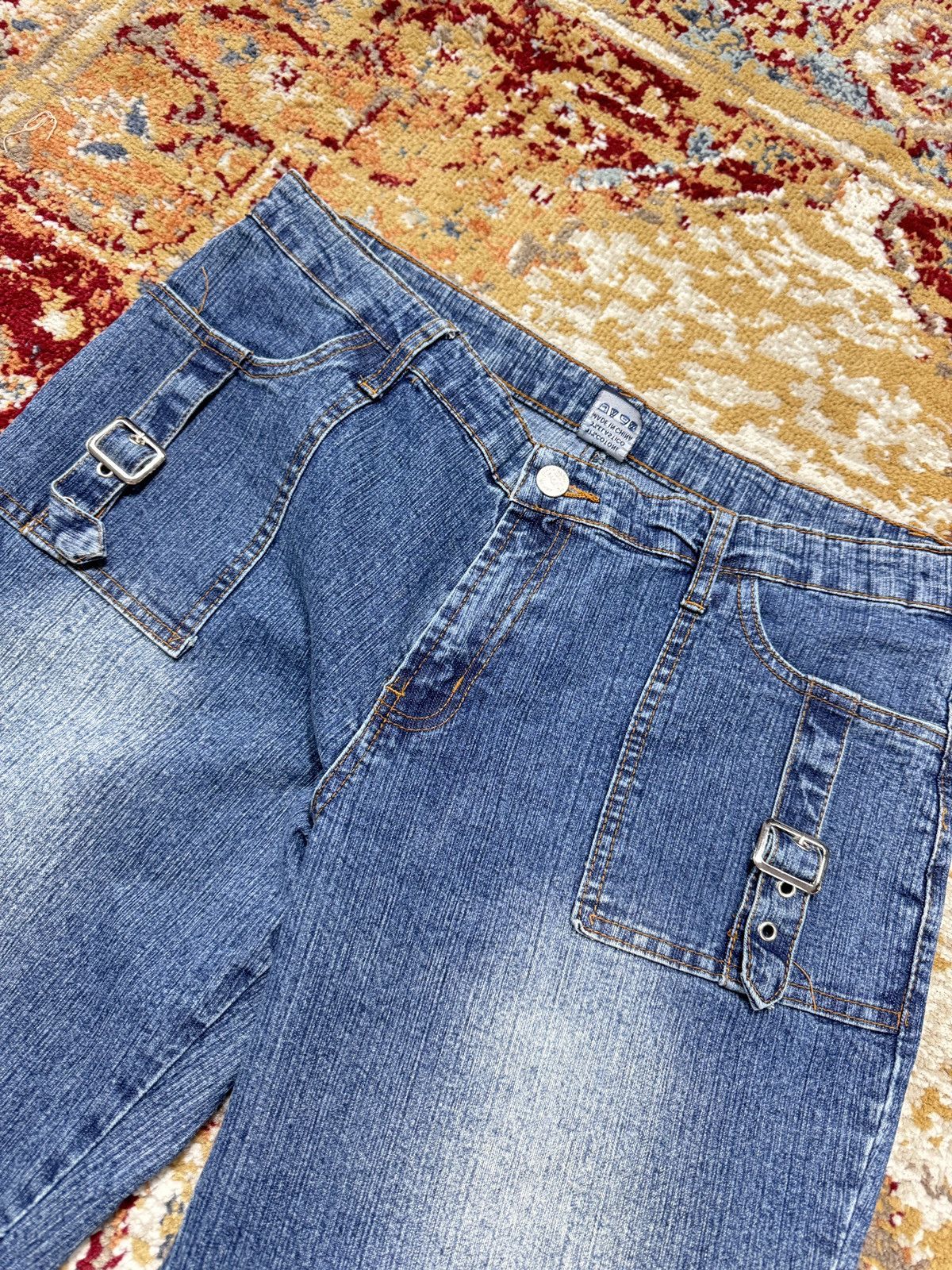 Japanese Brand ᶠᵃⁿᶜʸᵍᵘʸ Y2K Flared Denim Boootcut Flared Jeans Cargo Pant Size US 34 / EU 50 - 4 Thumbnail