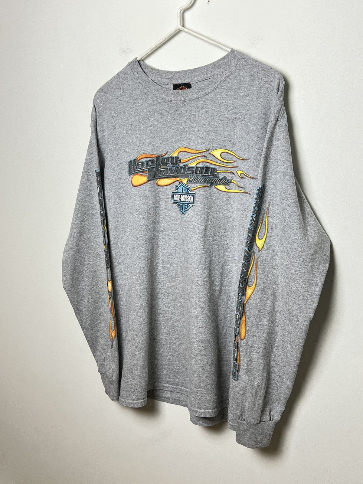 Harley Davidson harley davidson y2k lazy boys flames longsleeve vintage Size US M / EU 48-50 / 2 - 2 Thumbnail