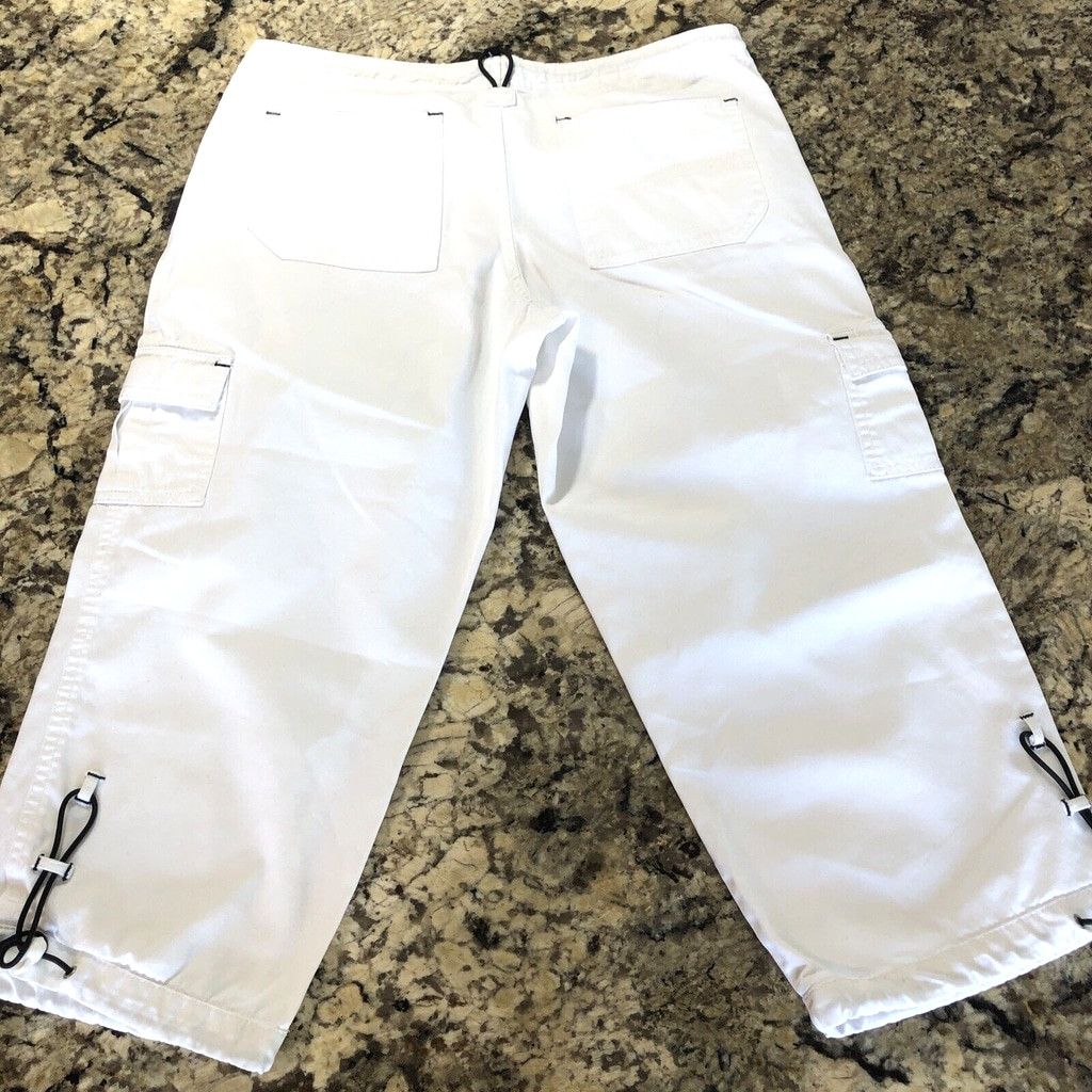 Other Size 1 Y2 Blu Womens Capri White Adjustable Waist Cargo Size 28" / US 6 / IT 42 - 9 Thumbnail
