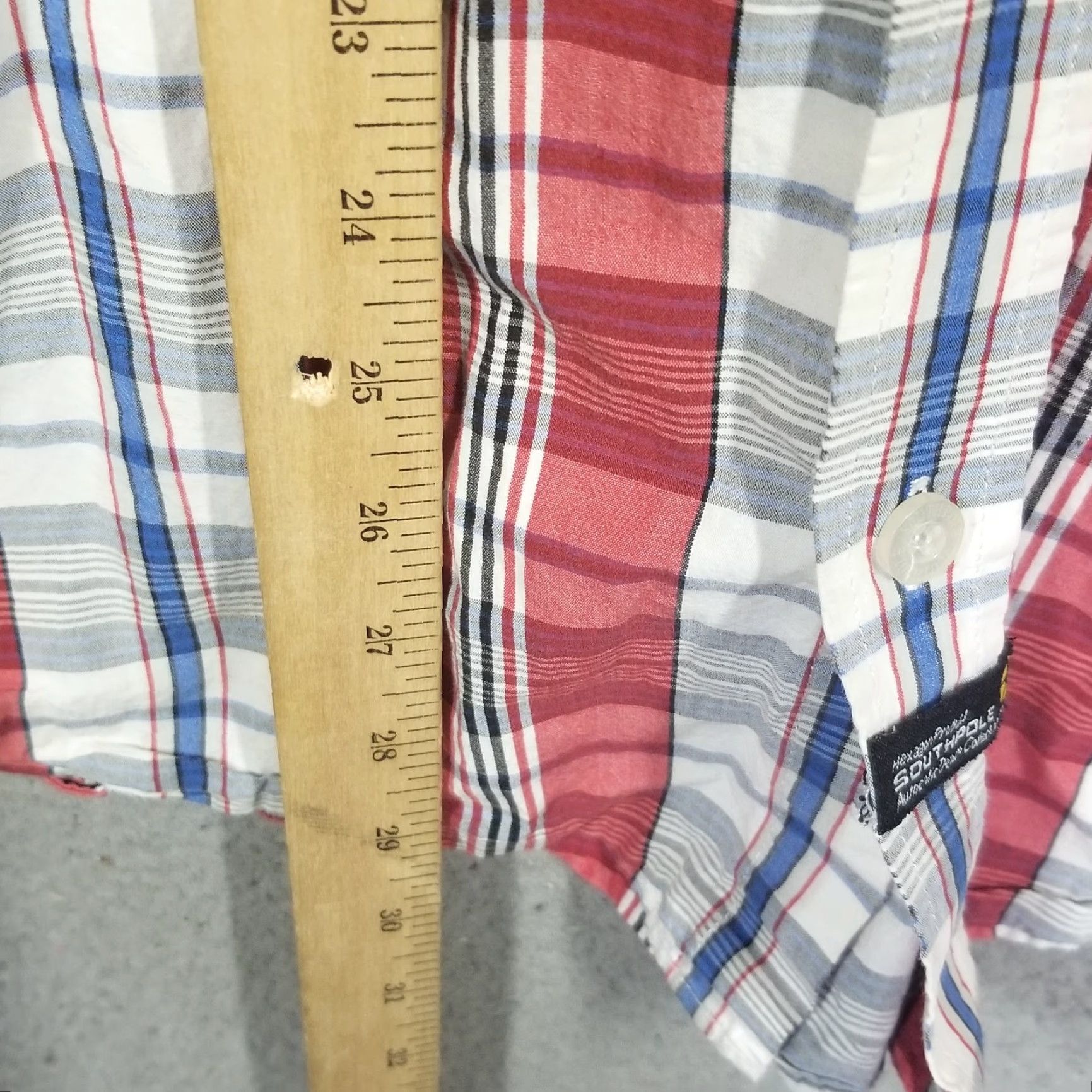 Southpole VINTAGE SouthPole Shirt Hexagon Red Plaid Button Front Short Sleeve Adult XL Red Hip Hop 90s Mens Size US XL / EU 56 / 4 - 4 Thumbnail