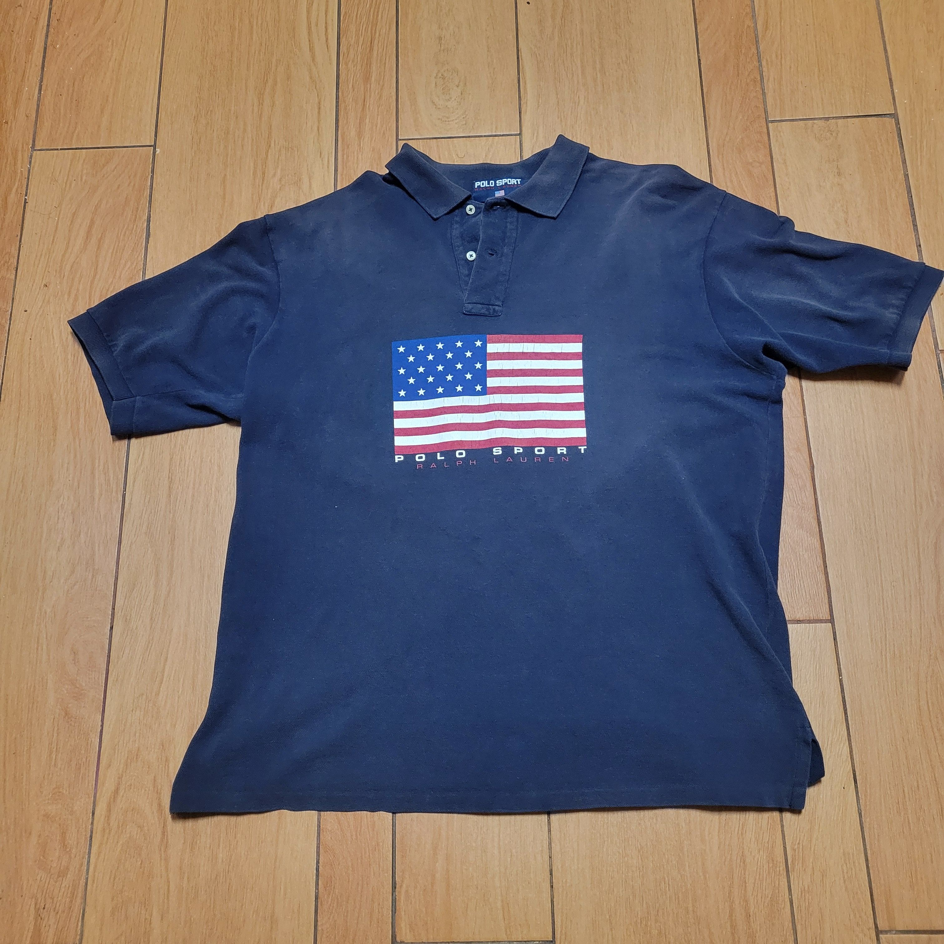 Polo Ralph Lauren Vintage Polo Sport Ralph Lauren USA flag Polo shirt. Size US XL / EU 56 / 4 - 1 Thumbnail