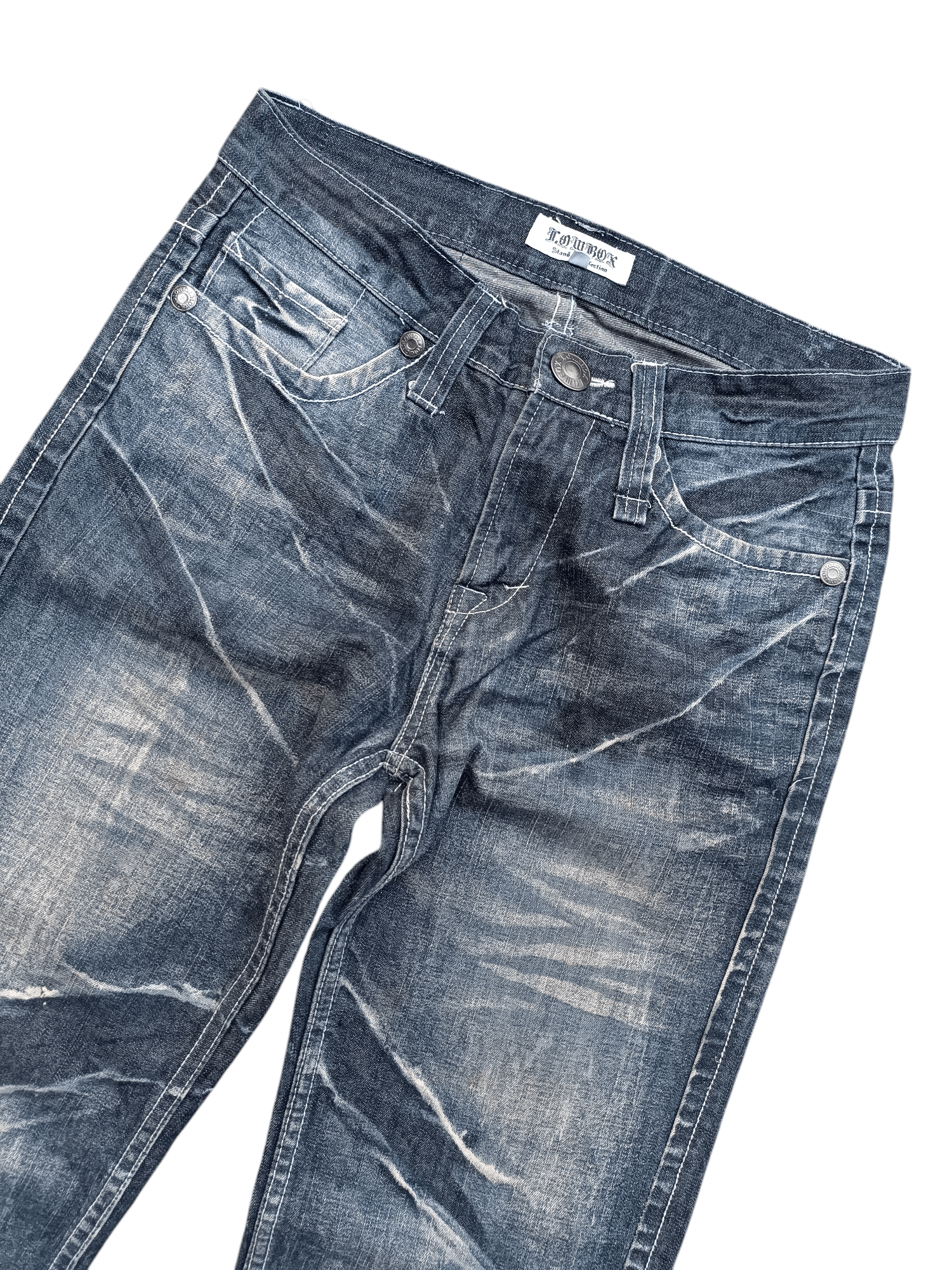 Japanese Brand RARE 🇯🇵 LOWBOX 🇯🇵 Seditionaries Acid Wash Whiskers Jeans Size US 30 / EU 46 - 5 Thumbnail