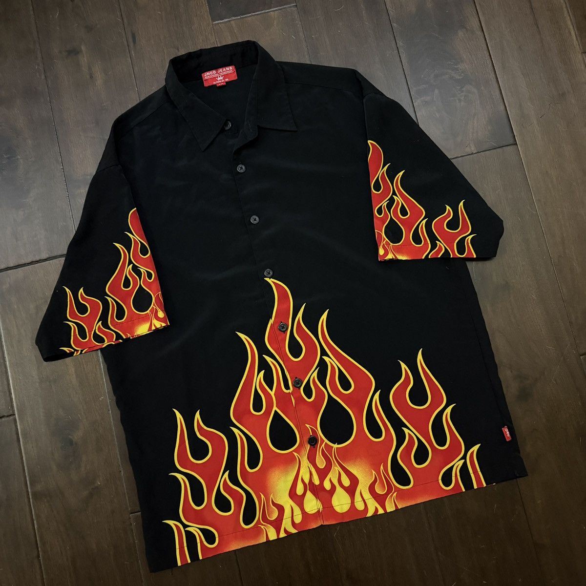 JNCO Vintage 90s JNCO Button Up Flame Shirt Size US XL / EU 56 / 4 - 2 Thumbnail