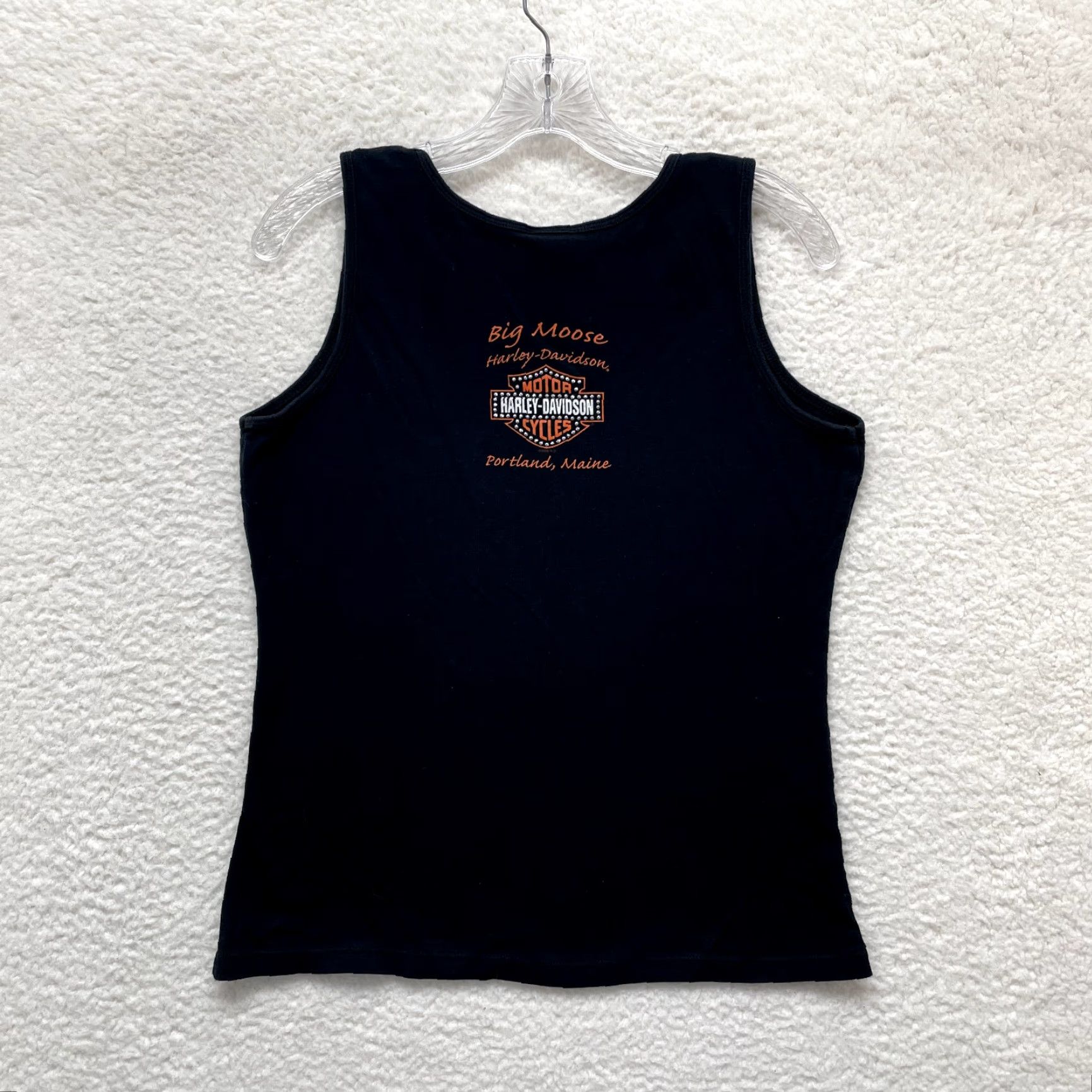 Harley Davidson VINTAGE Harley-Davidson Tank Top XL Black Pirate Graphic Rhinestone Maine Y2K History Size XL / US 12-14 / IT 48-50 - 2 Thumbnail