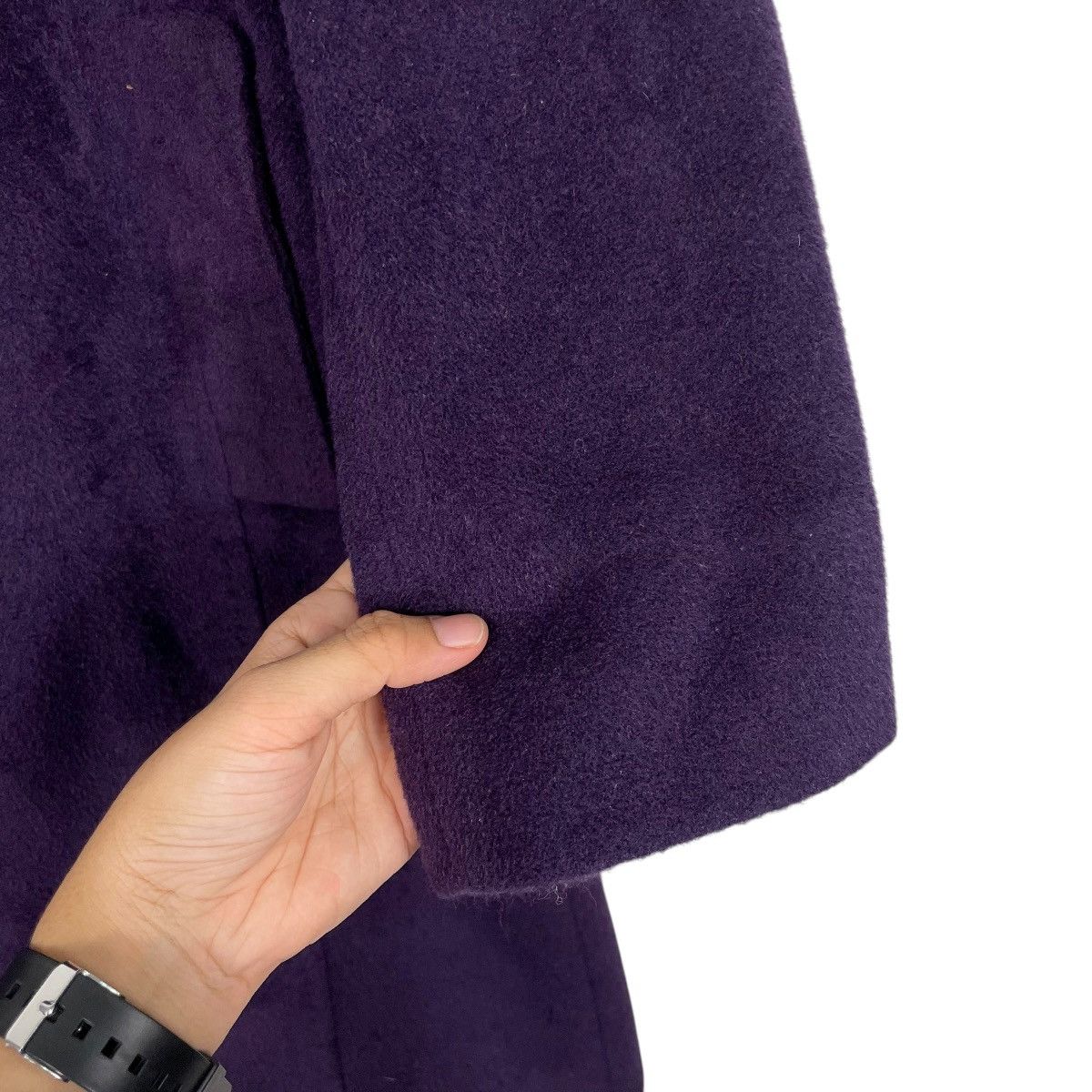 Aquascutum Aquascutum Rabbit Fur Purple Wool Coat Size S / US 4 / IT 40 - 14 Thumbnail