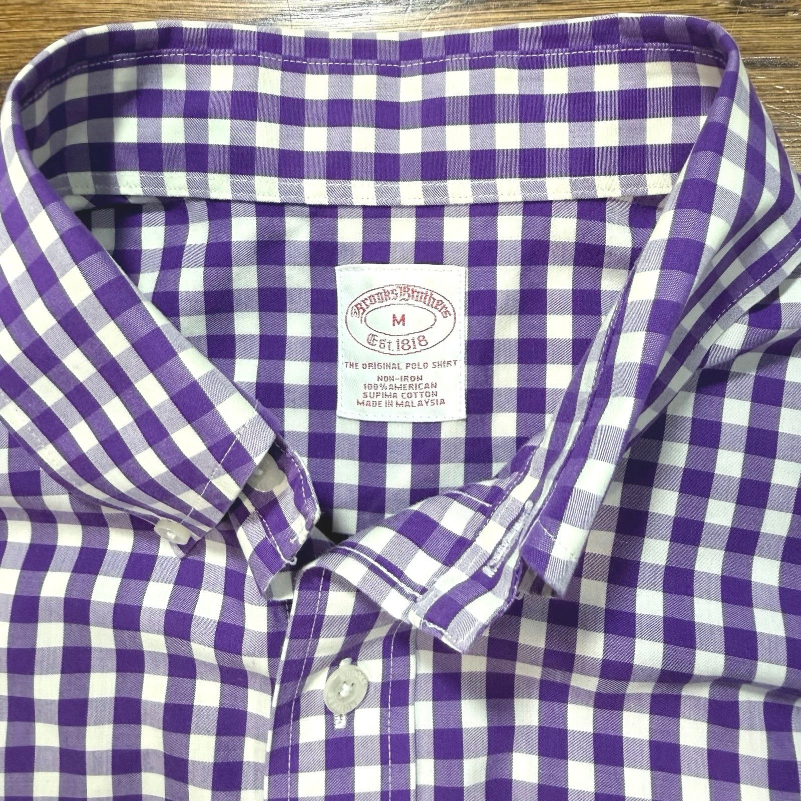 Brooks Brothers Brooks Brothers Gingham Short Sleeve Shirt M Supima Cotton Size US M / EU 48-50 / 2 - 5 Thumbnail