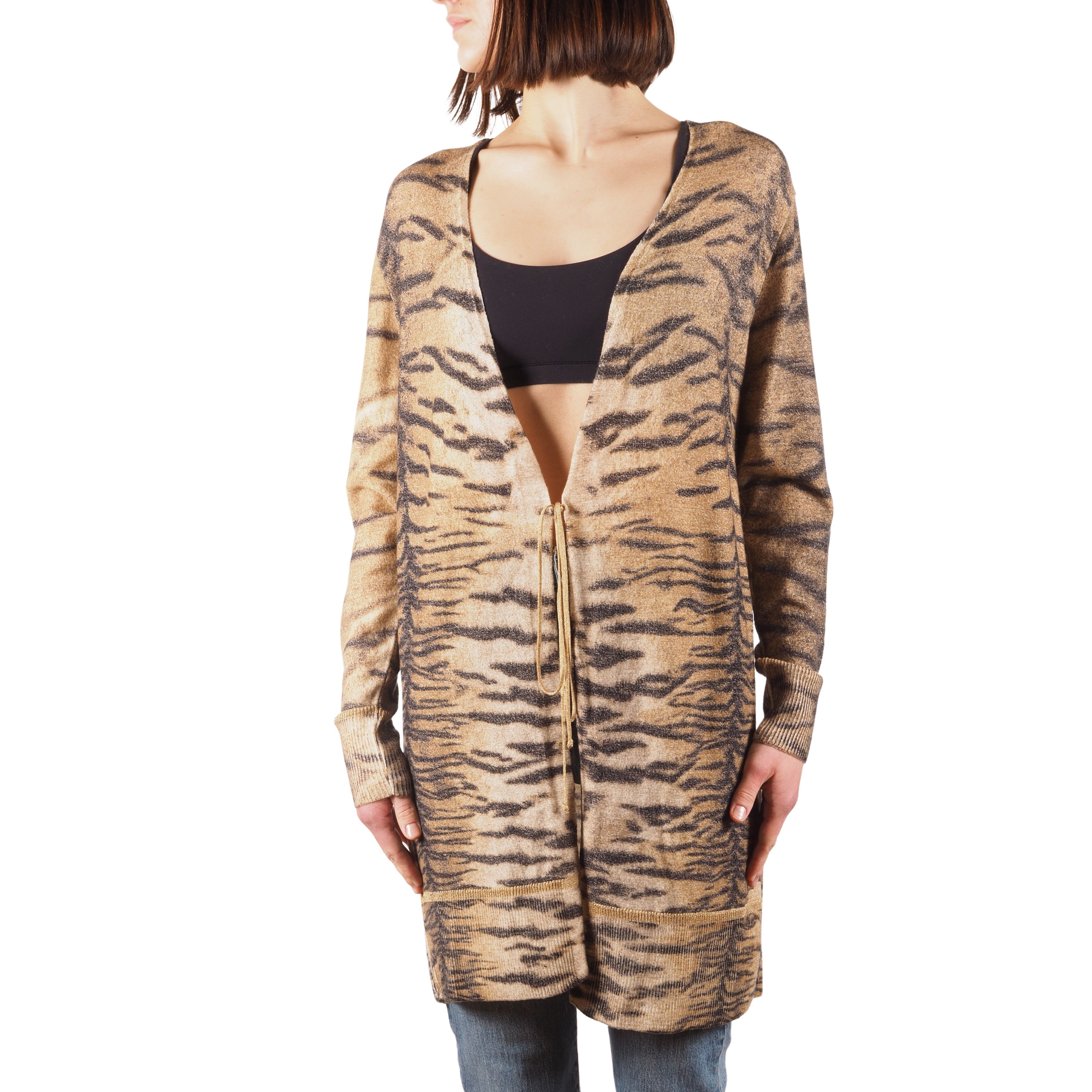 Roberto Cavalli Roberto Cavalli Vintage Wool Animal Print Long Cardigan Size S / US 4 / IT 40 - 1 Thumbnail