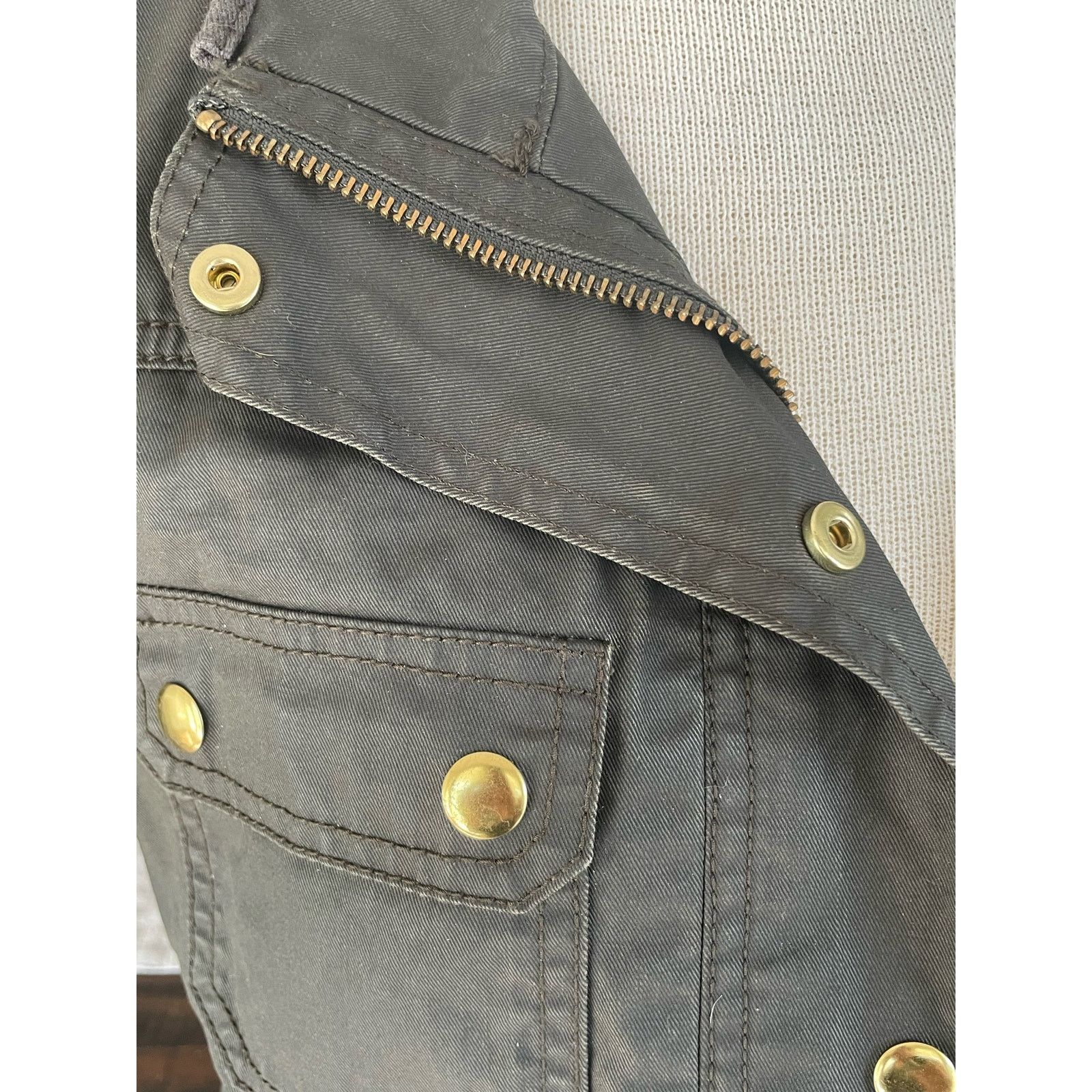 Other J. Crew Field Jacket size Small Green Moto Coated Twill Size S / US 4 / IT 40 - 2 Thumbnail