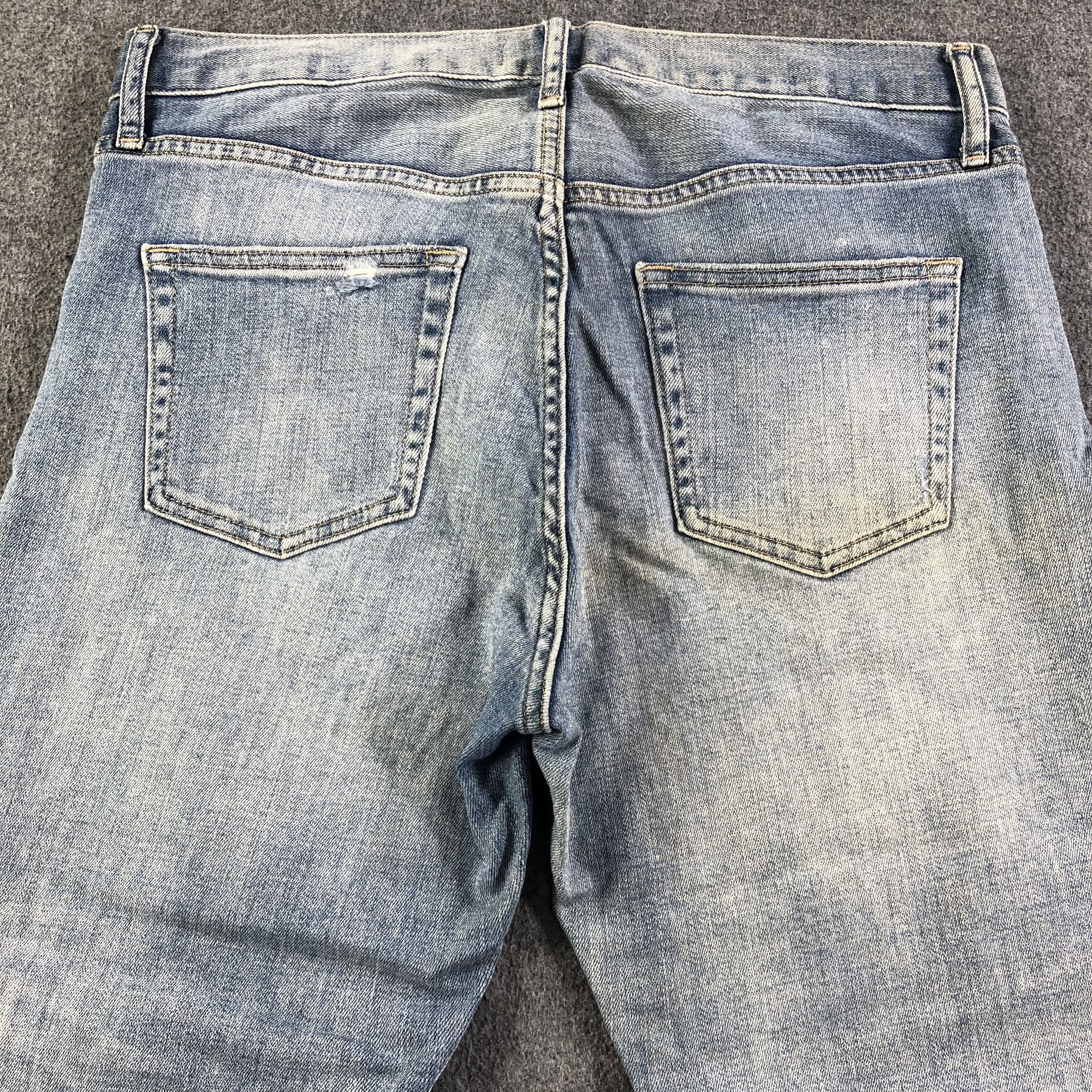 Japanese Brand Uniqlo Jeans Distressed Medium Wash Denim -J2821 Size US 33 - 4 Thumbnail