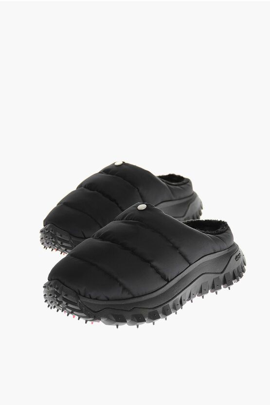image of Moncler Alyx Quilted Vibram Slides With Logo in Black, Men's (Size 6)