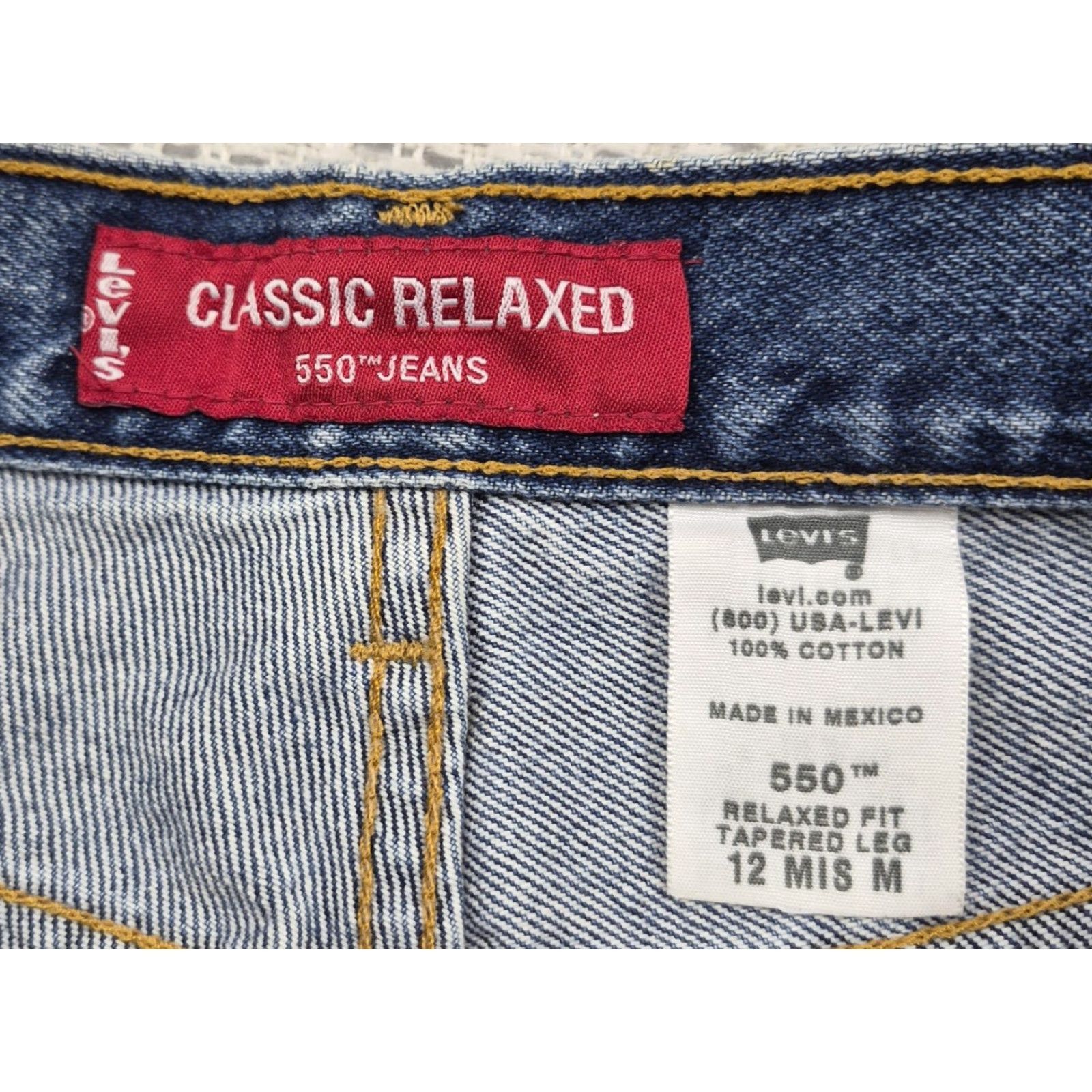 Levi's Levi's 550 Jeans Womens 12 Blue Relaxed Fit Tapered Leg Distressed High Rise Vintage No Size 34" / US 12 / IT 48 - 5 Thumbnail